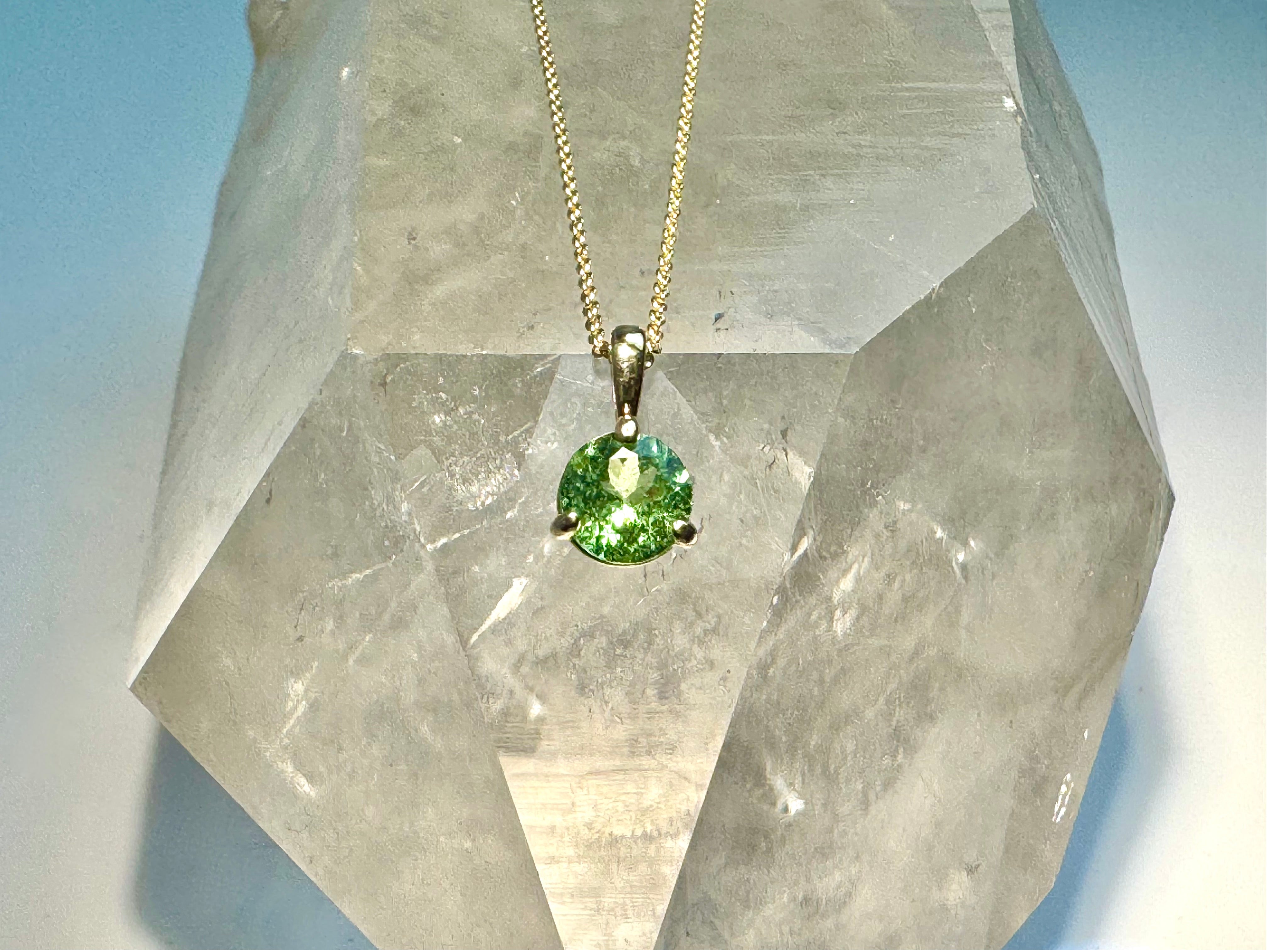 Tsavorite Garnet 14k Gold Pendant