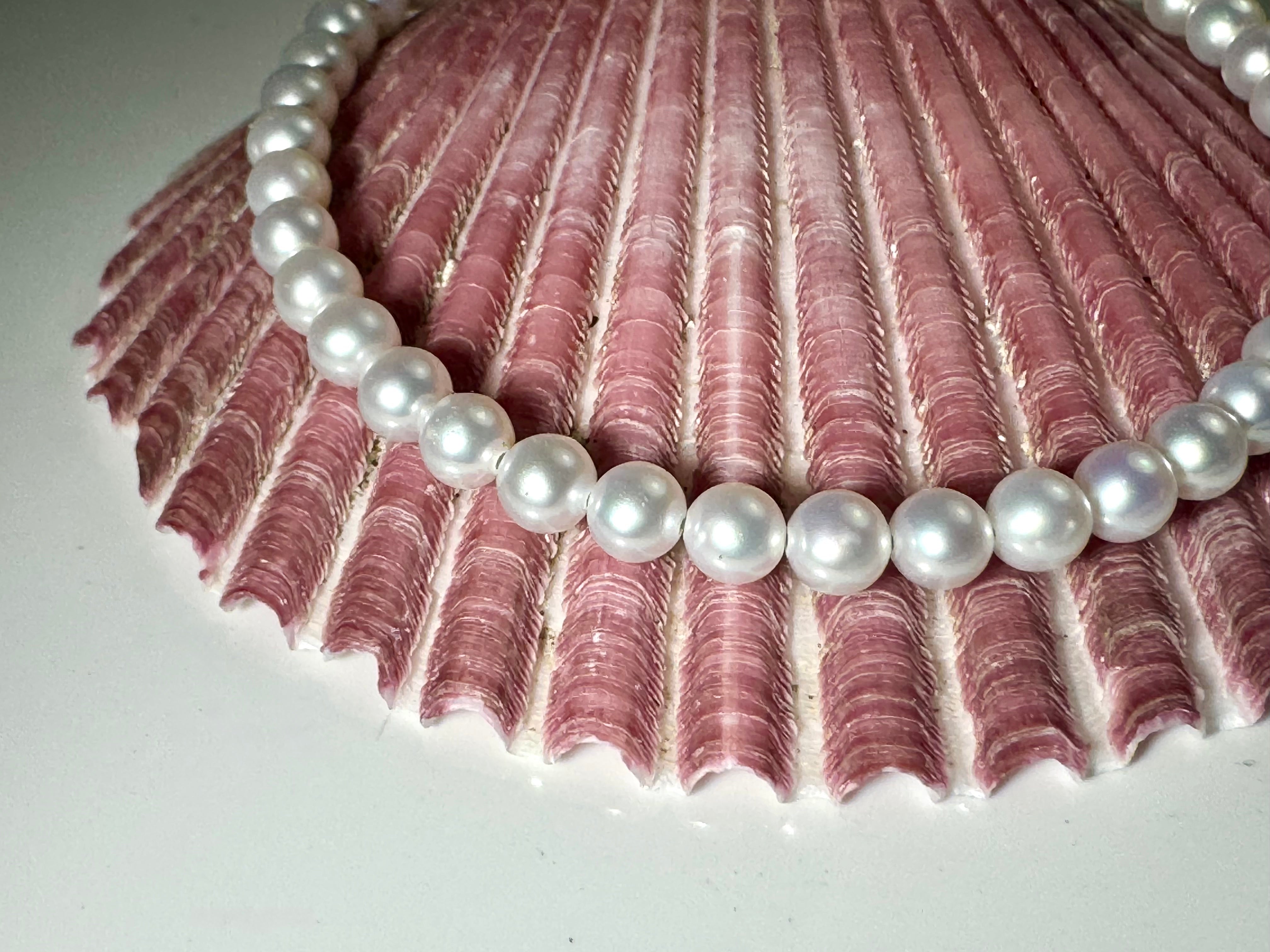 Pearl 4mm Sterling Silver Bracelet