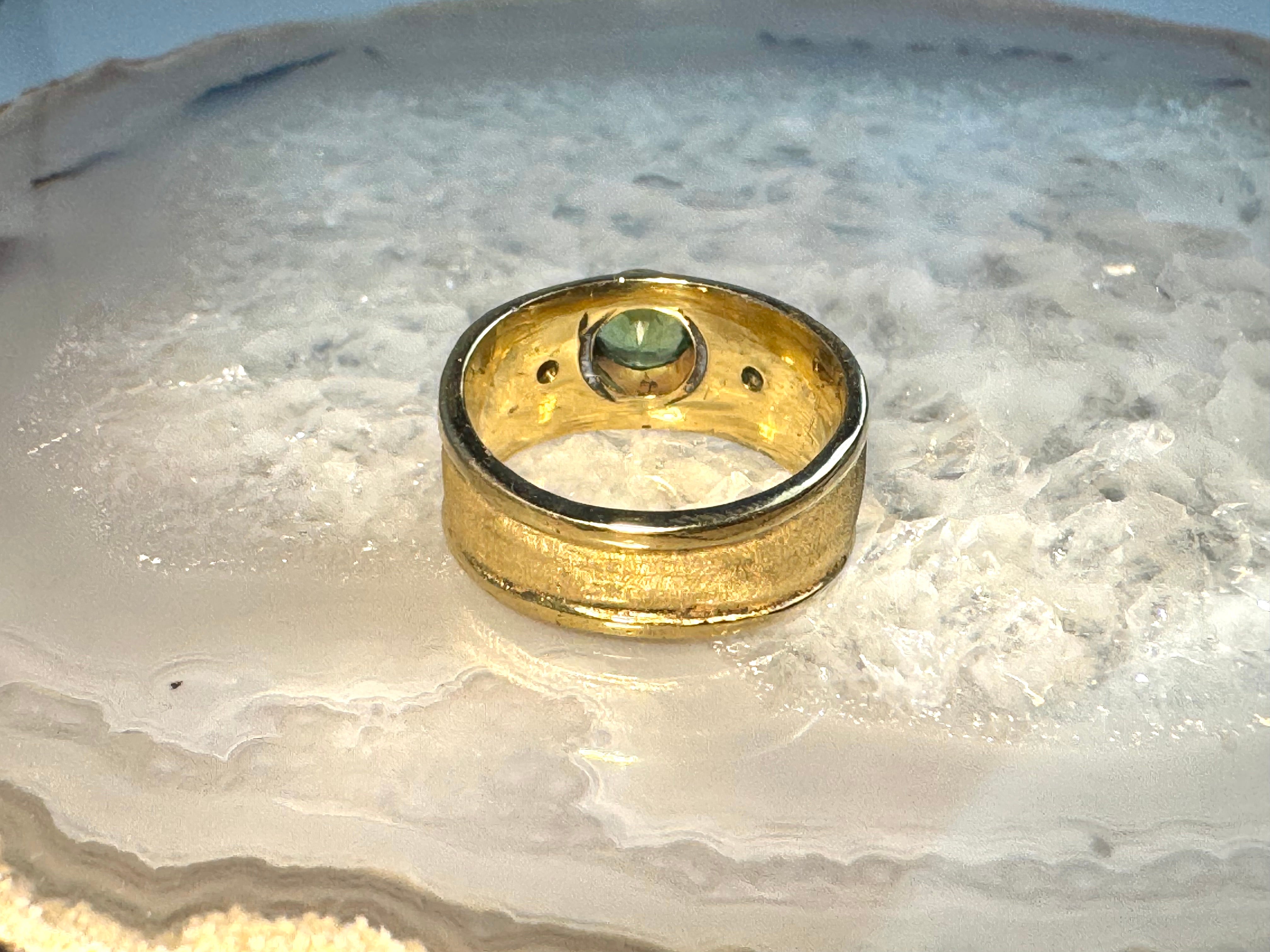 Tsavorite & Diamond 14k Gold Ring