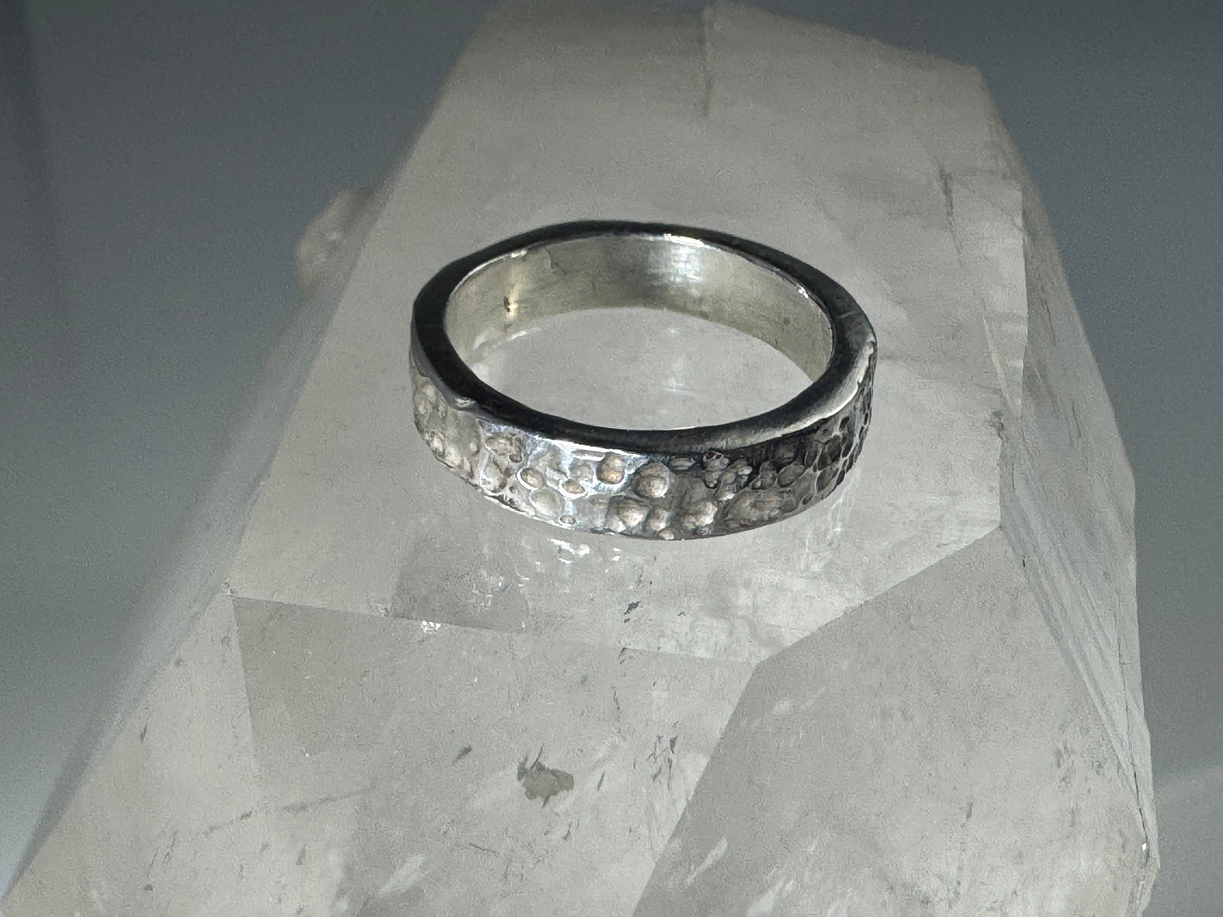 Hammered 4mm Sterling Ring