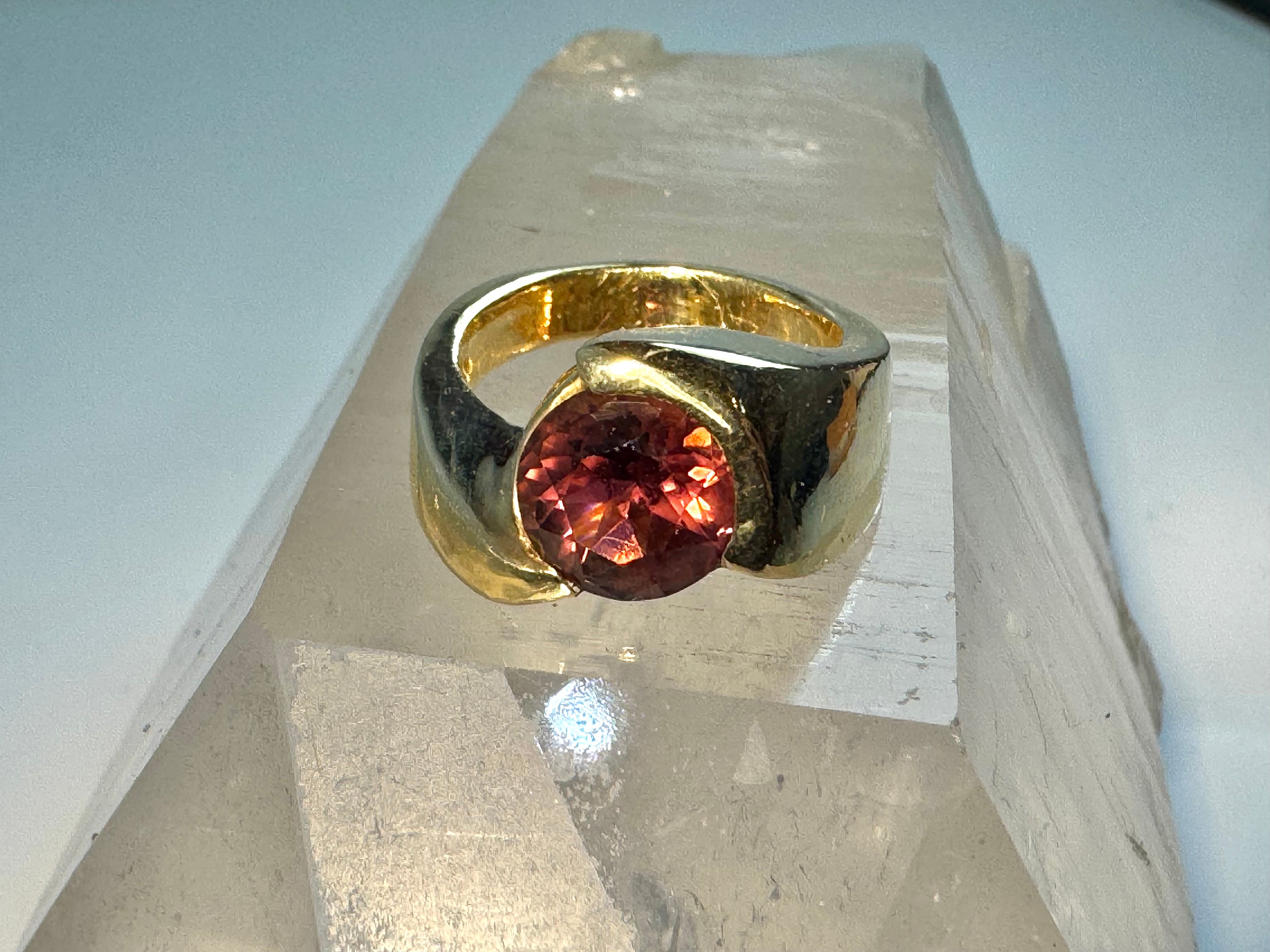 Pink Tourmaline 14k Bypass Ring