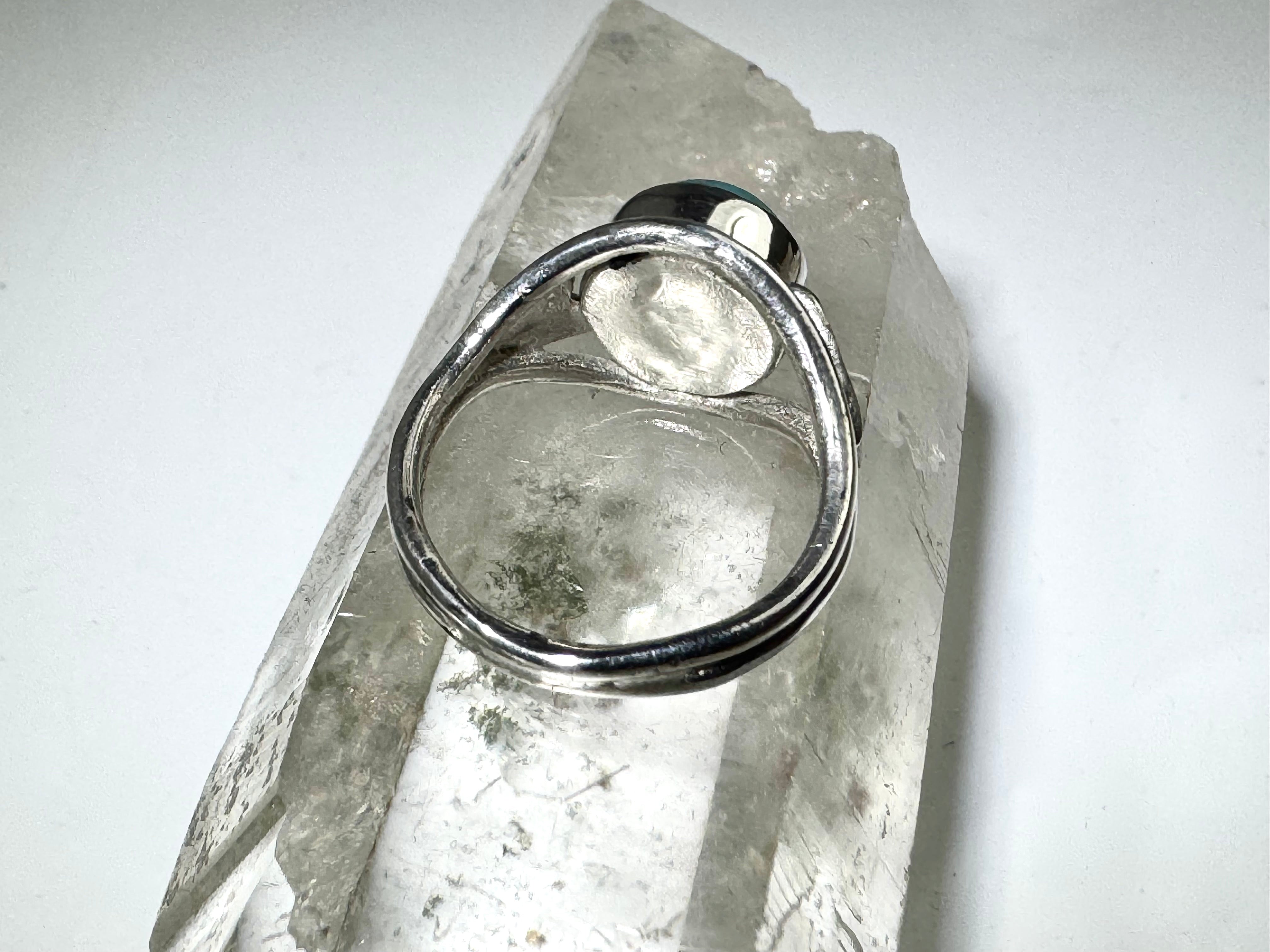 Amazonite Heart Sterling Ring