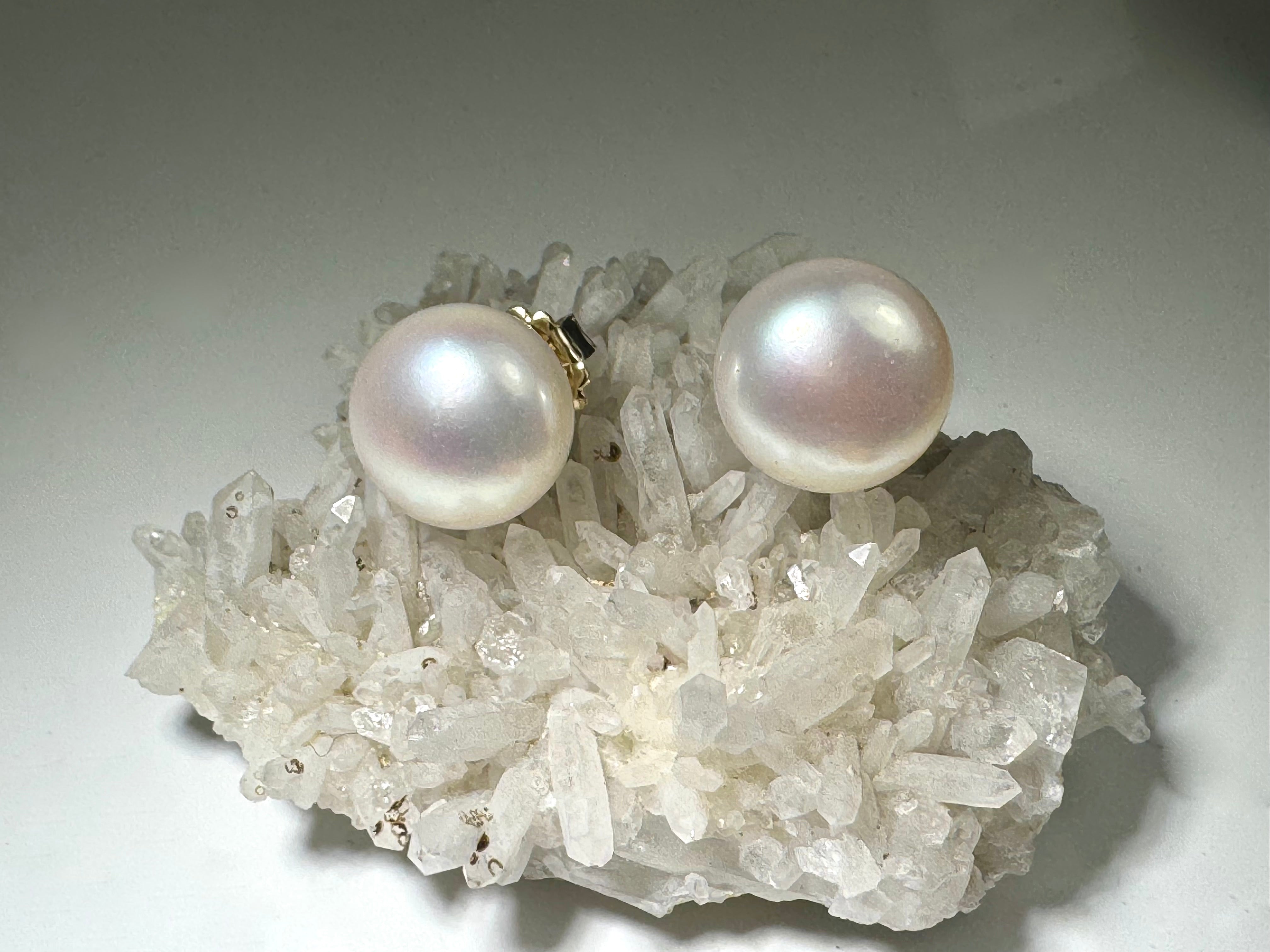 Pearl 13mm 14k Studs