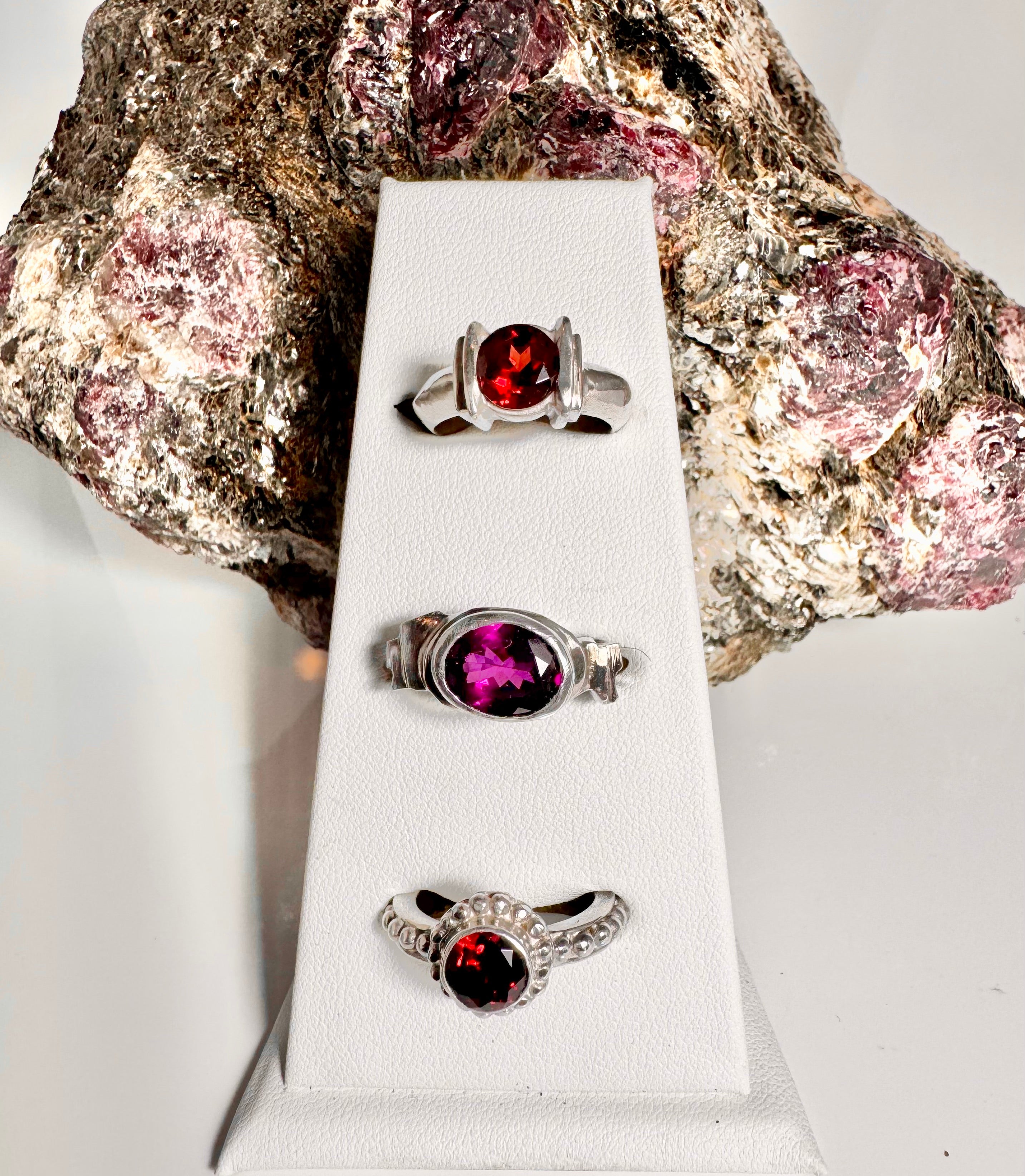 Garnet Grape Oval Sterling Ring