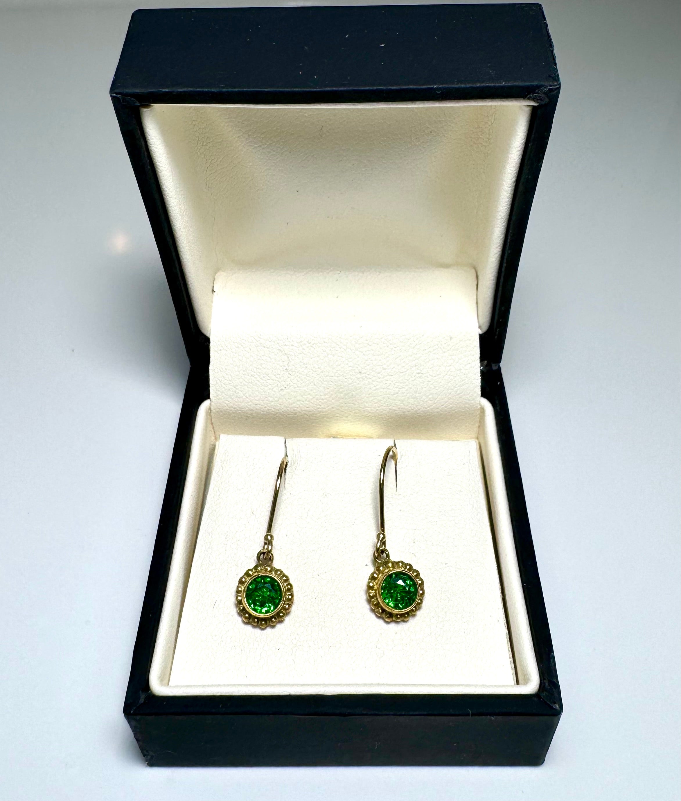 Tsavorite Garnet Beaded 18k & 14k Dangles