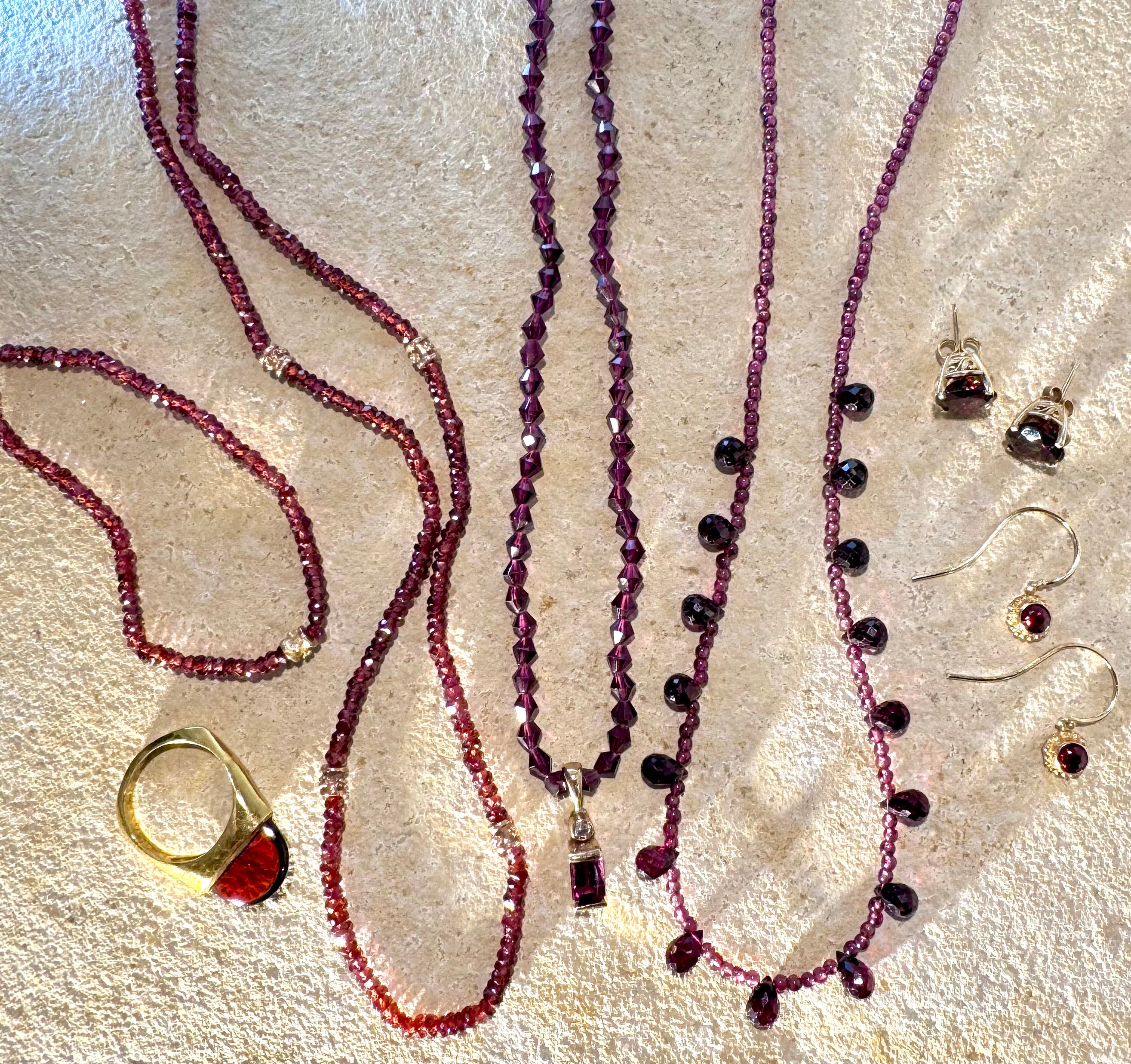 Rhodolite Garnet & Diamond 14k Necklace