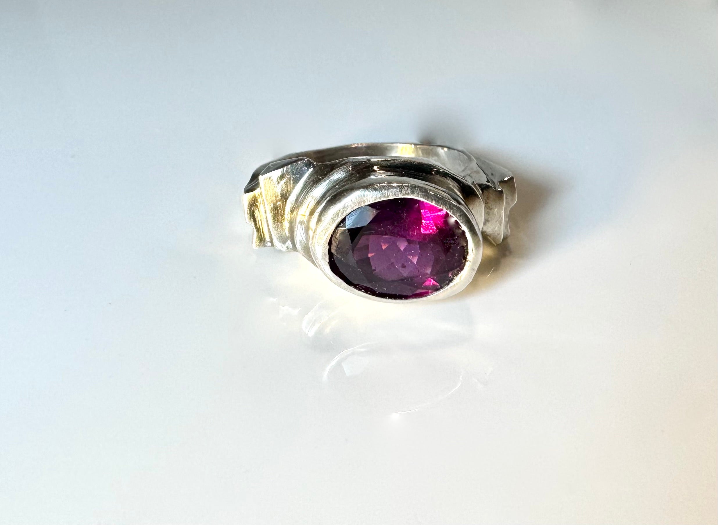 Garnet Grape Oval Sterling Ring