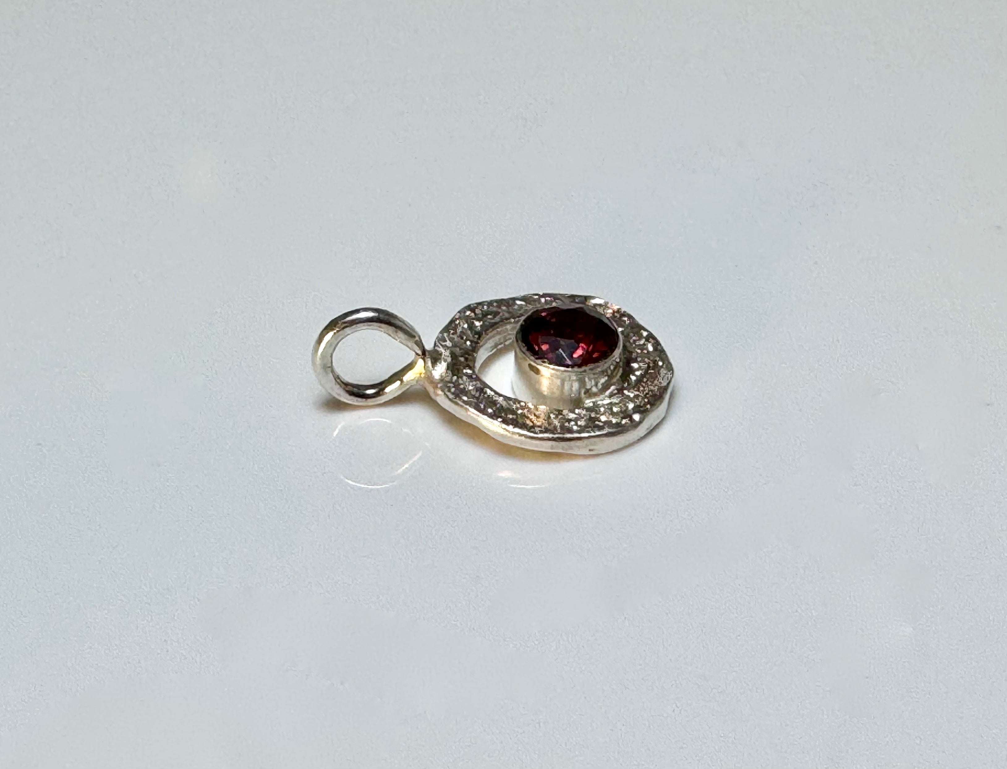 Garnet Open Disc Pendant