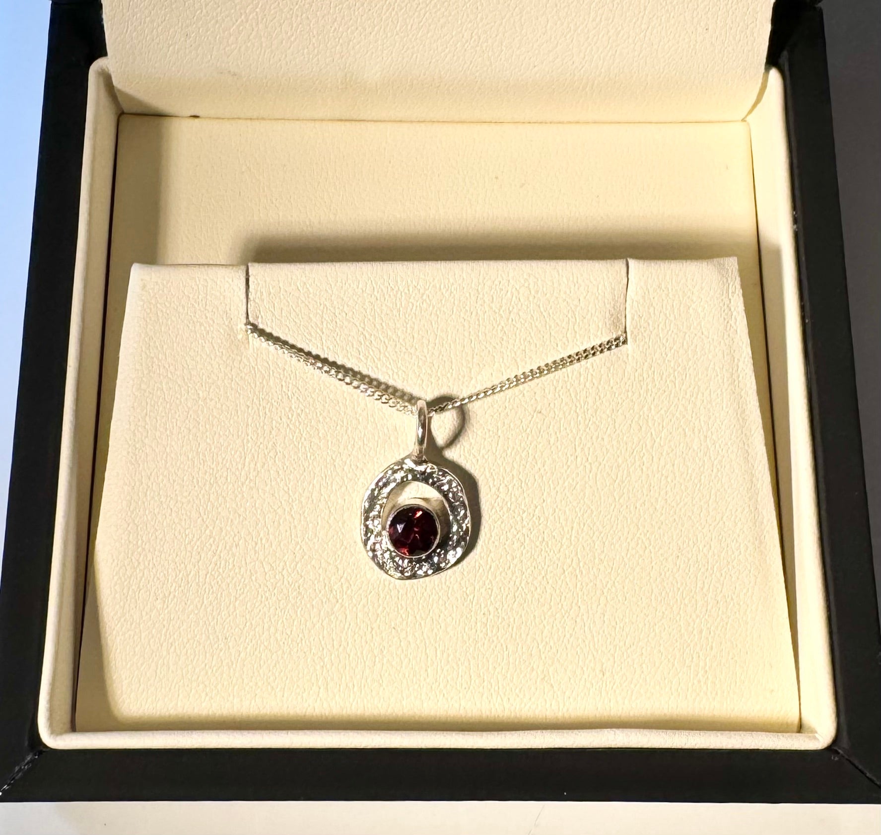 Garnet Open Disc Pendant