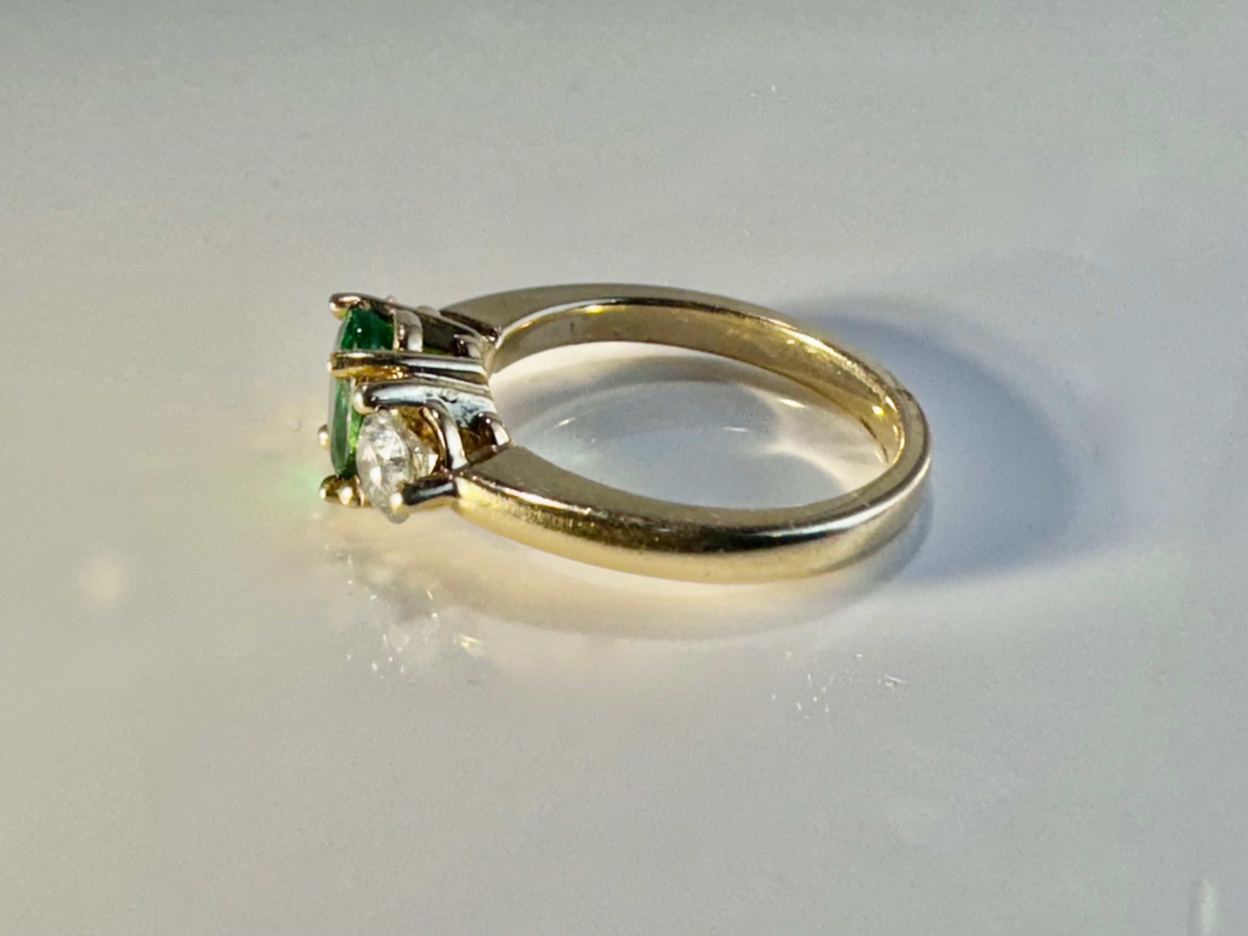 Tsavorite Garnet Diamond 14k Ring