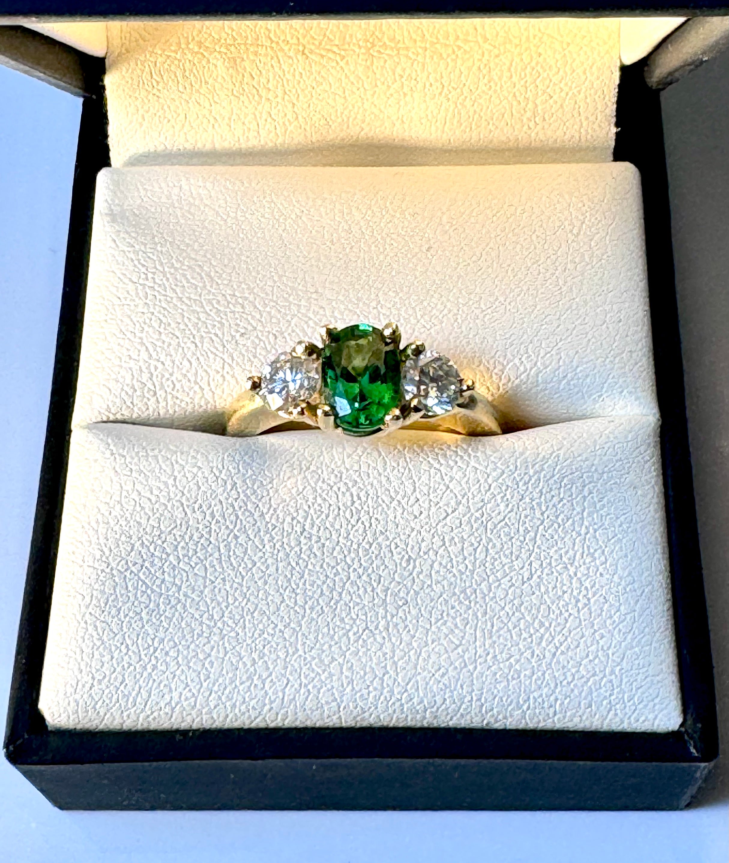 Tsavorite Garnet Diamond 14k Ring
