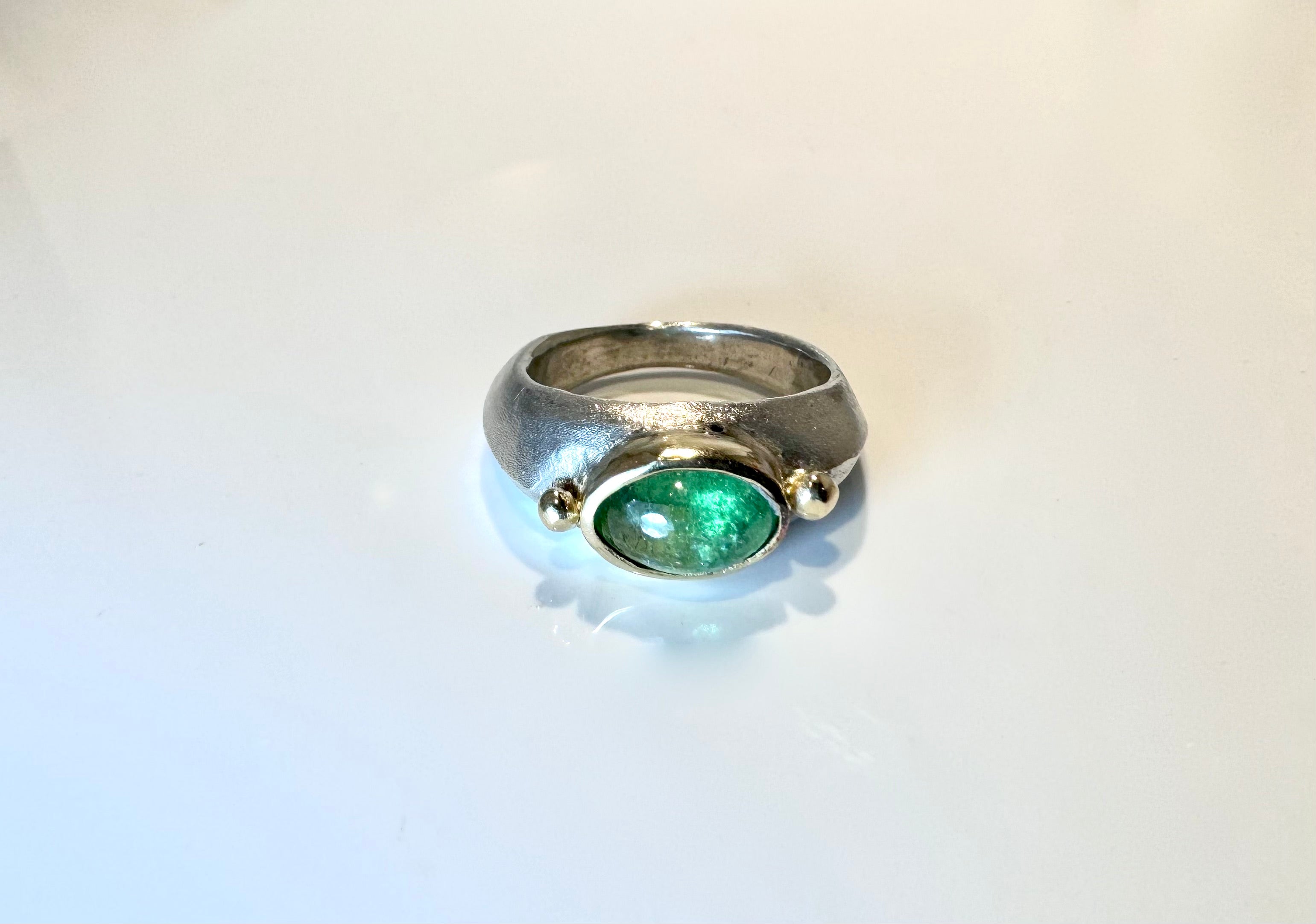 Tsavorite Garnet Cabochon Ring
