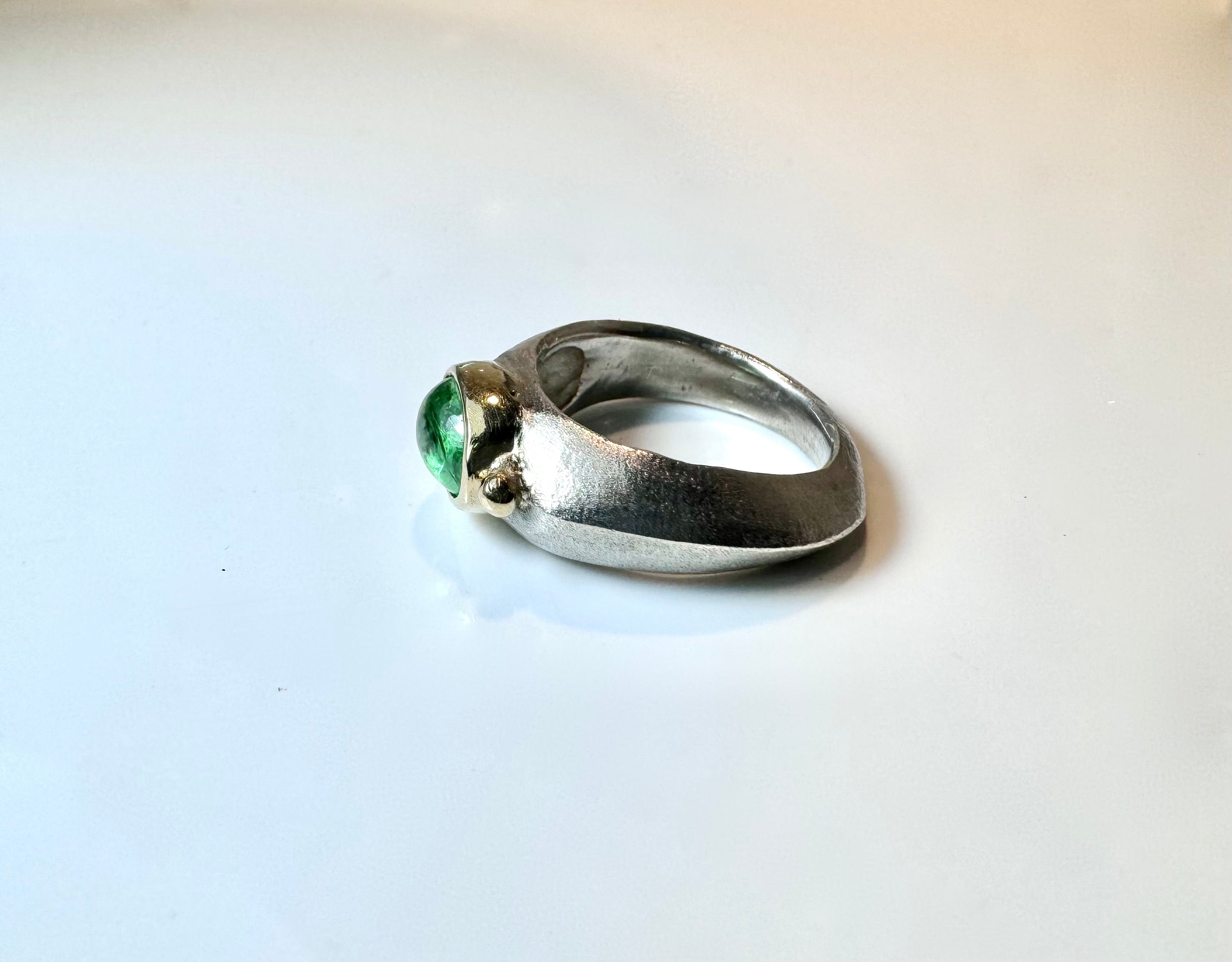 Tsavorite Garnet Cabochon Ring