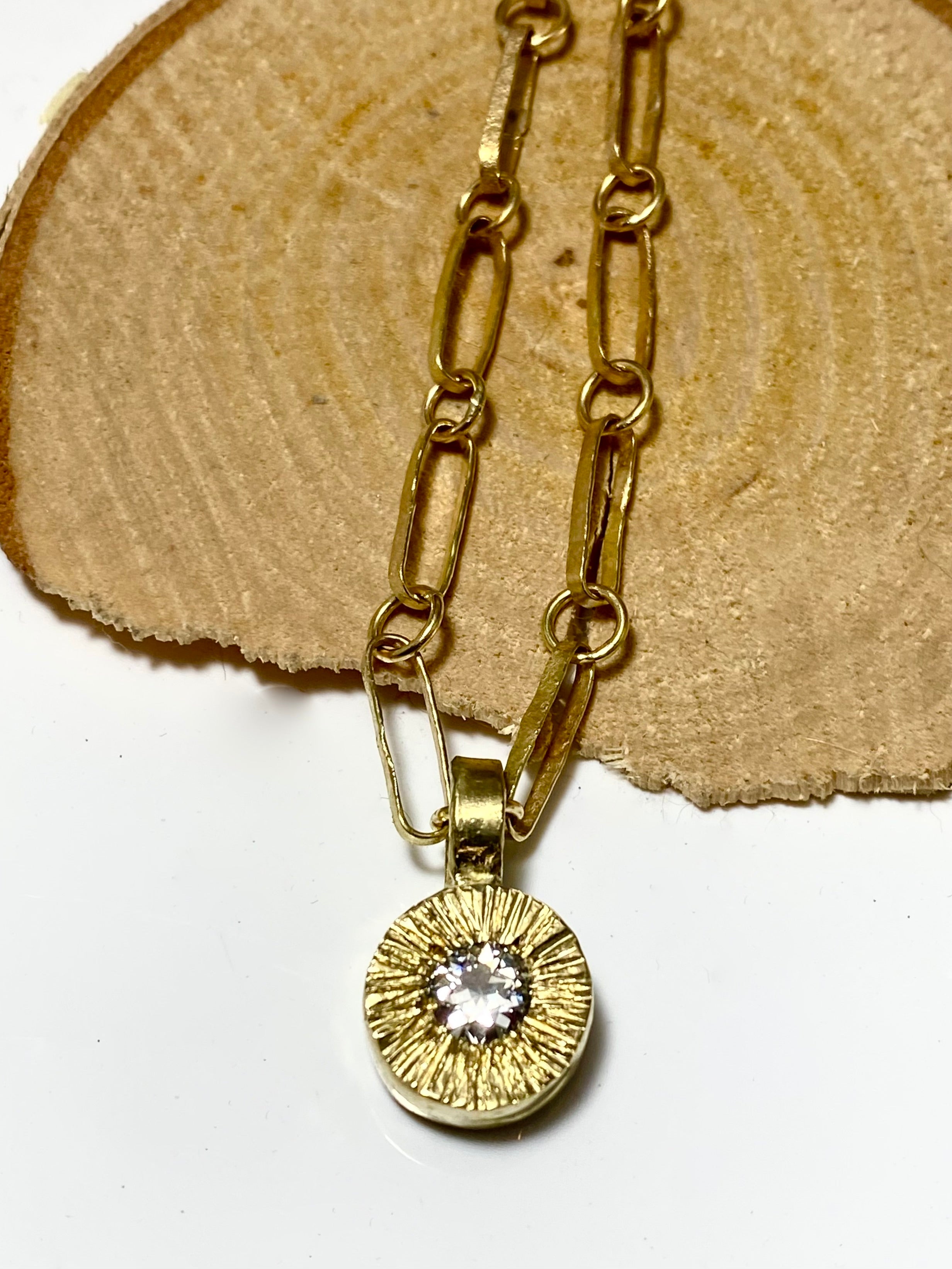 Diamond Slash 18k Pendant