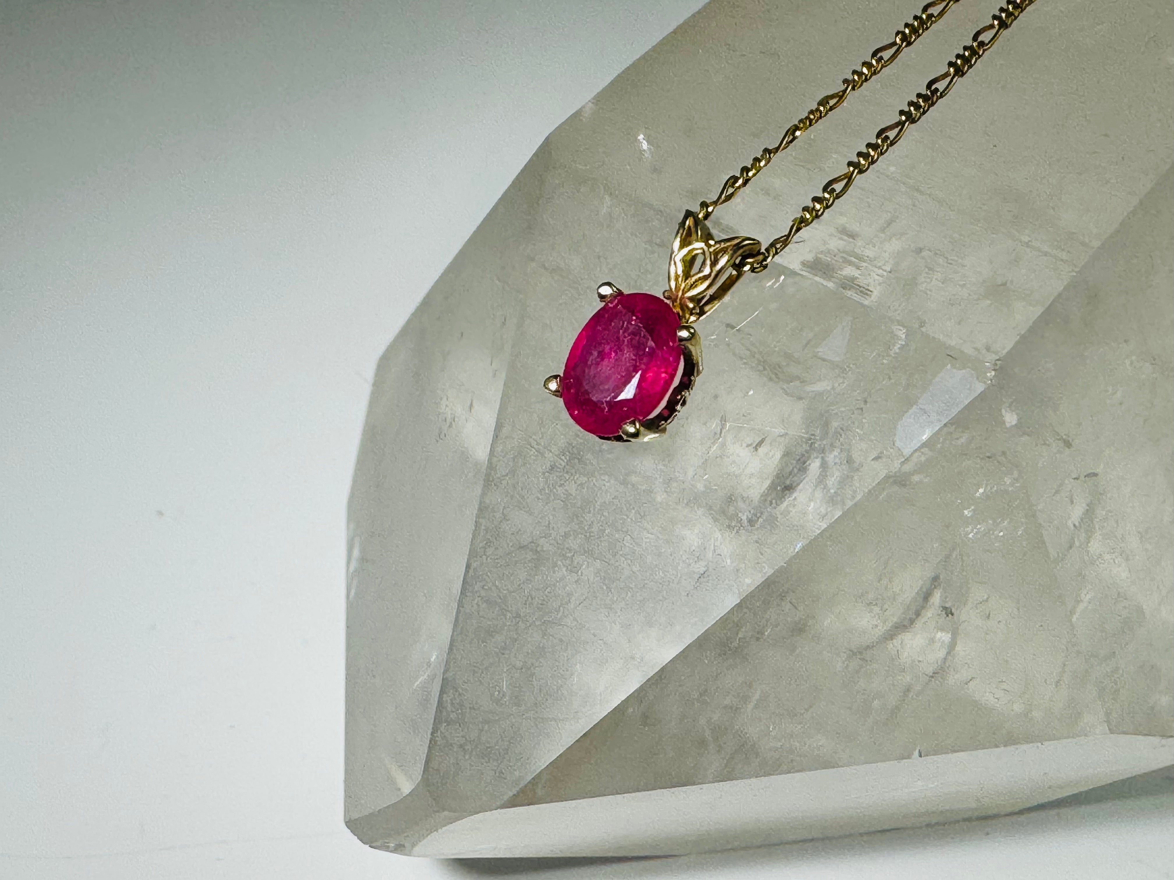 Ruby 6x8 Faceted 14k Pendant