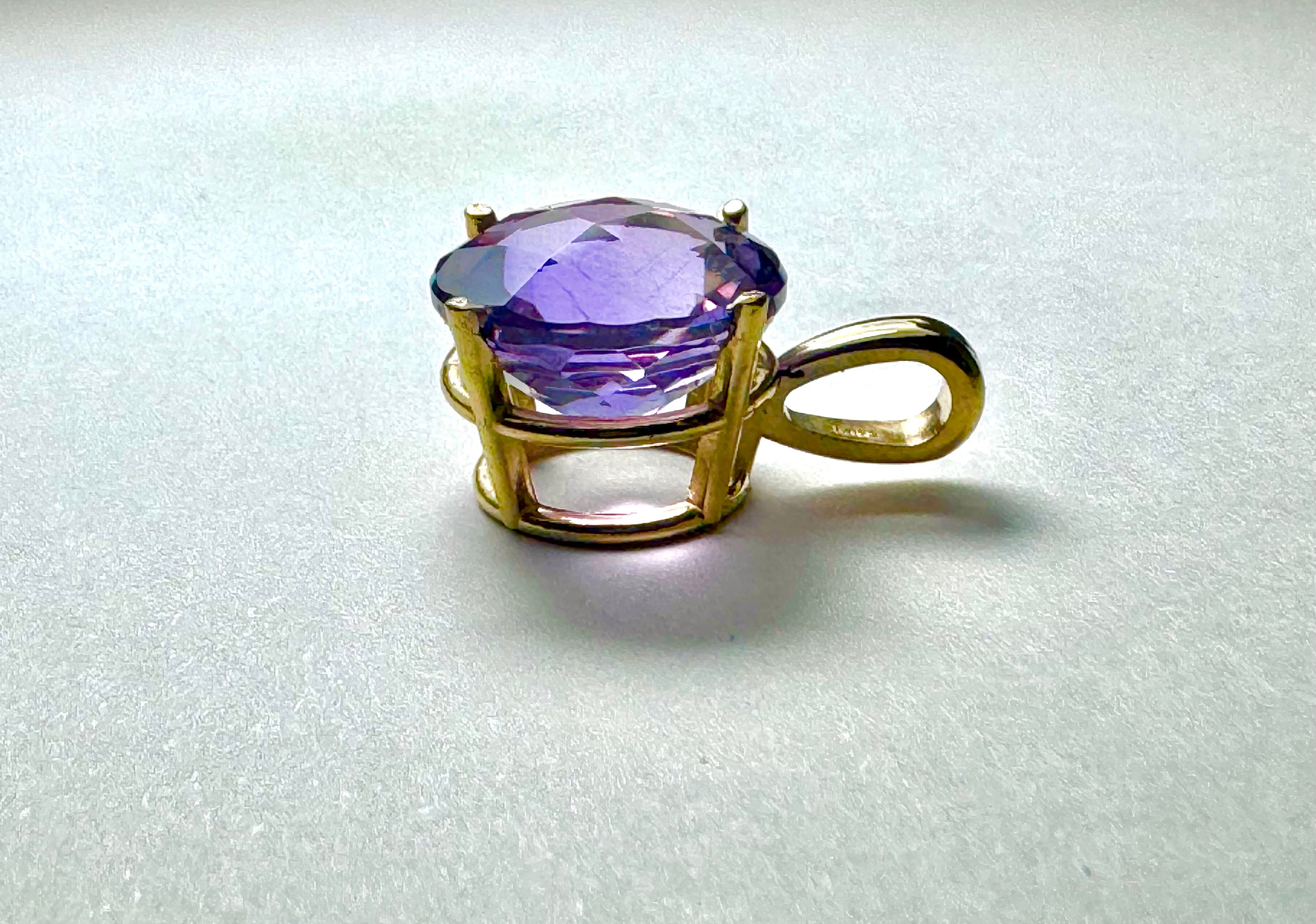 Amethyst 14k Round Pendant