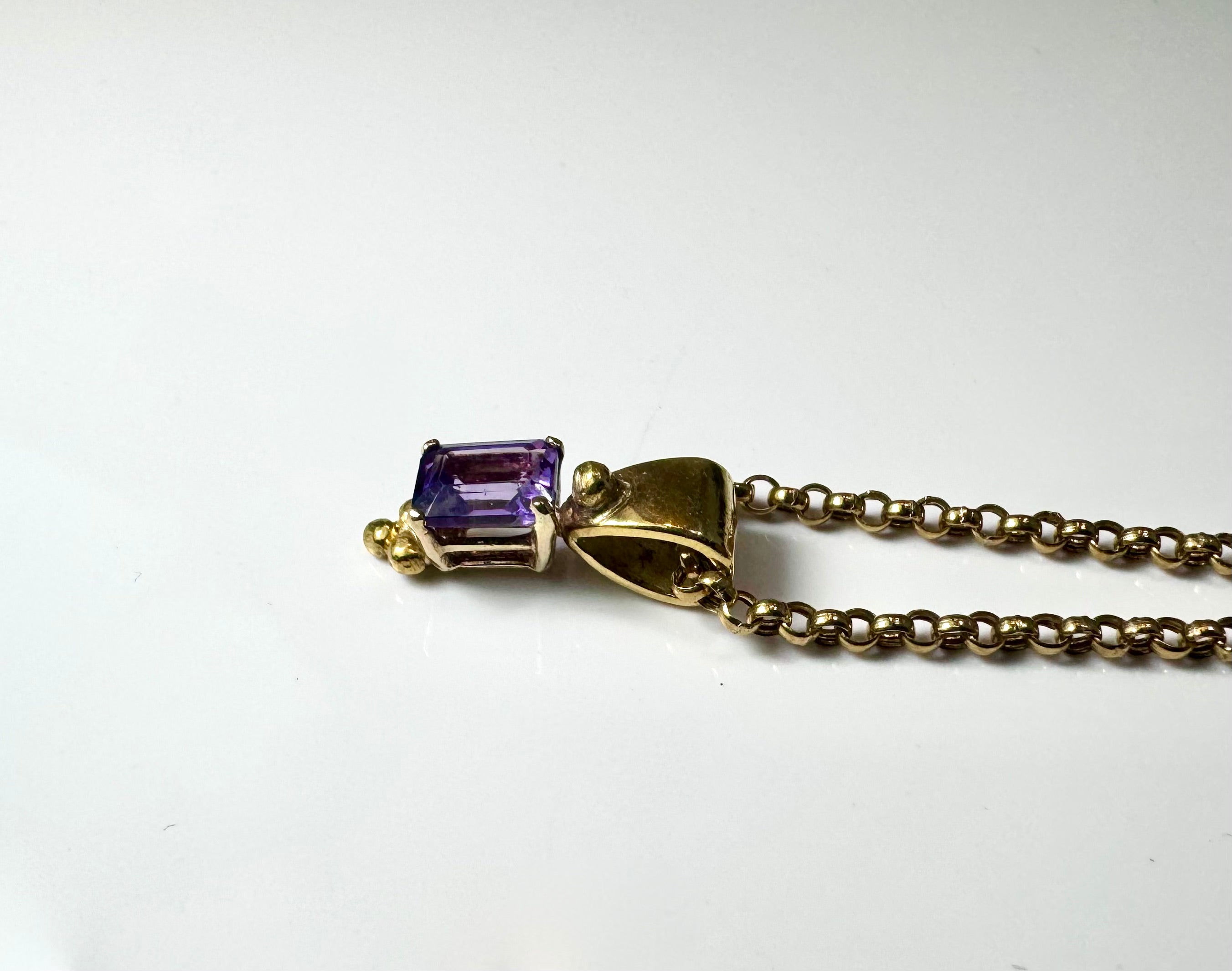 Amethyst Emerald Cut 14k & 18k Pendant