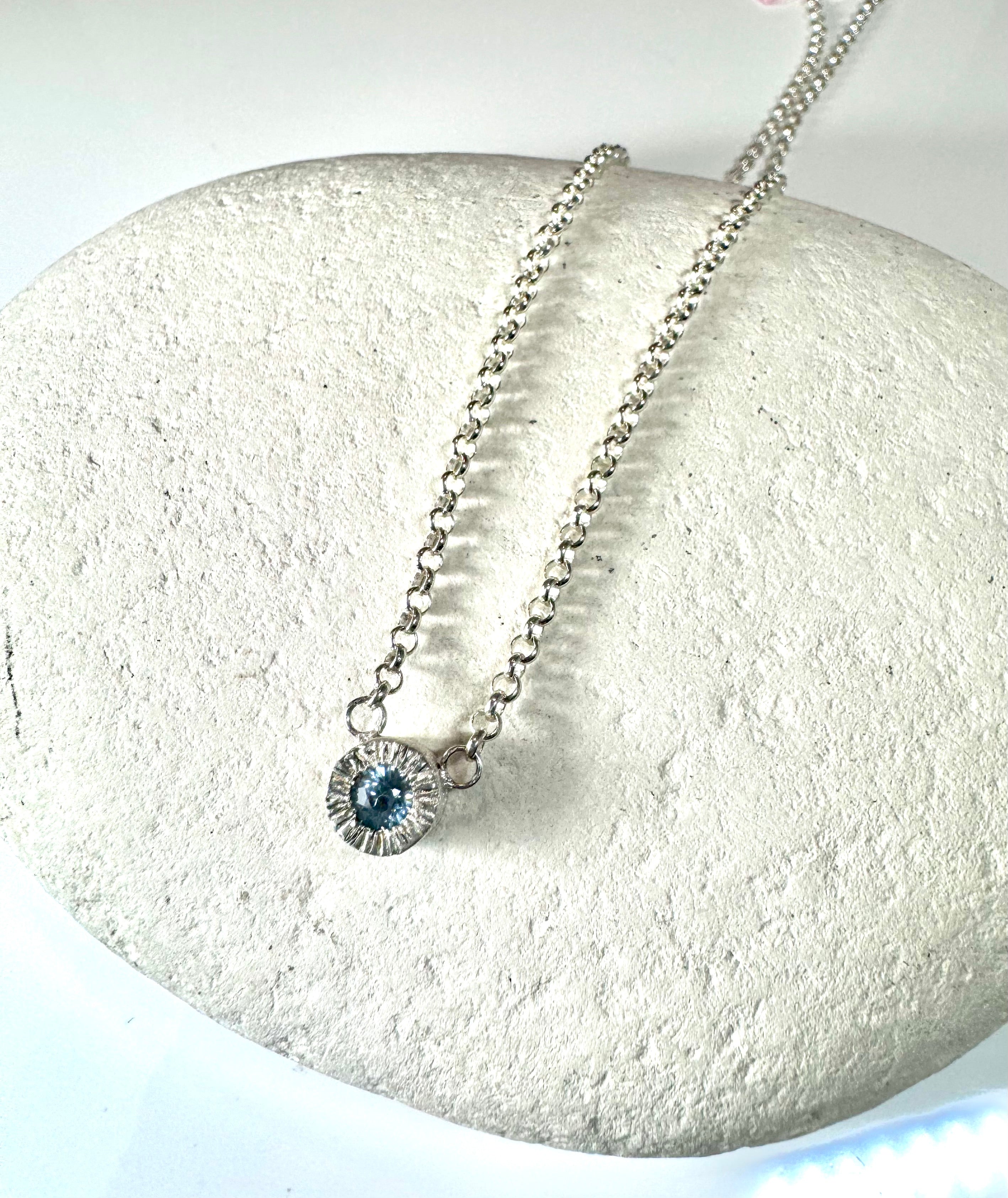 Aquamarine Texture Necklace