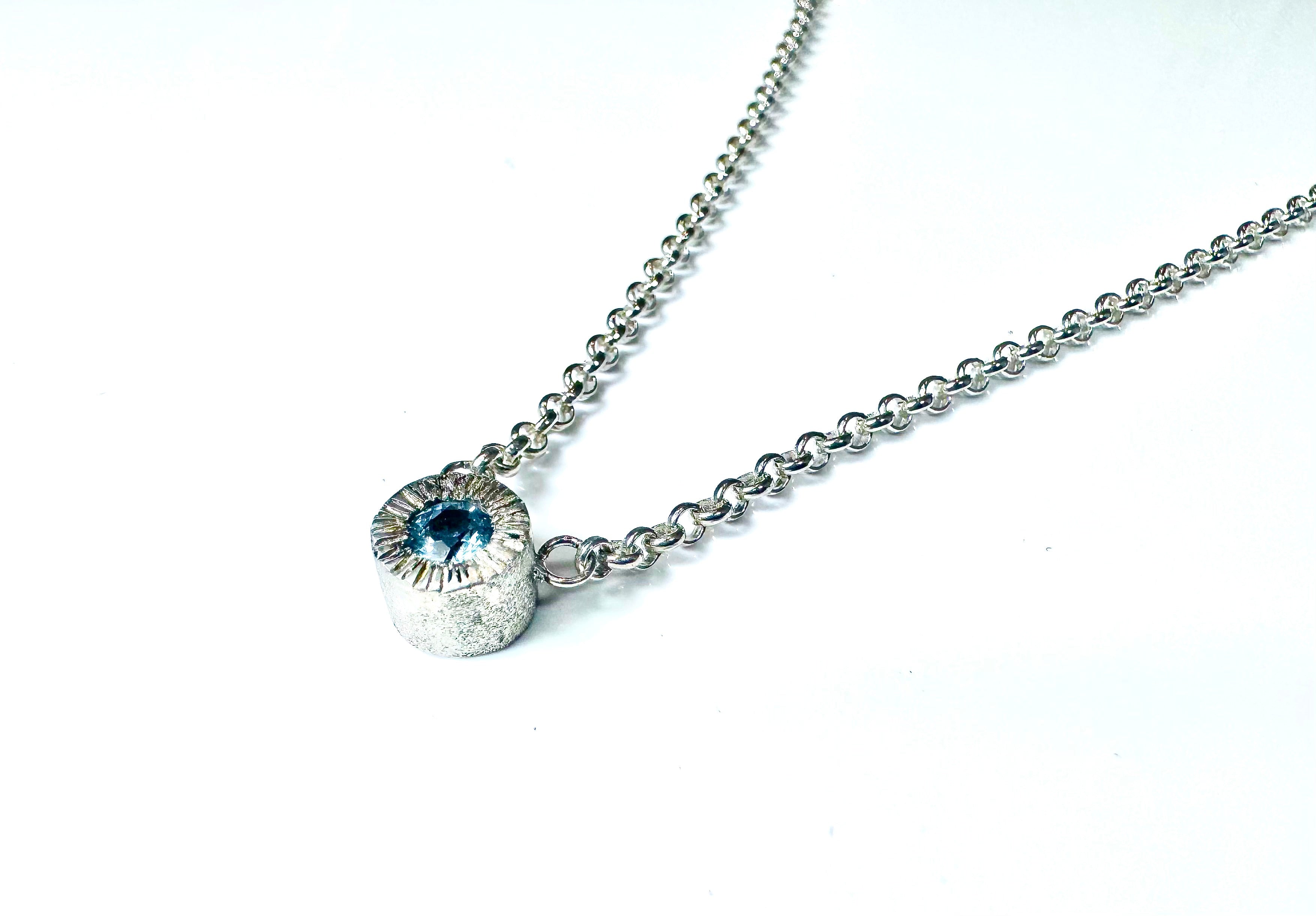 Aquamarine Texture Necklace