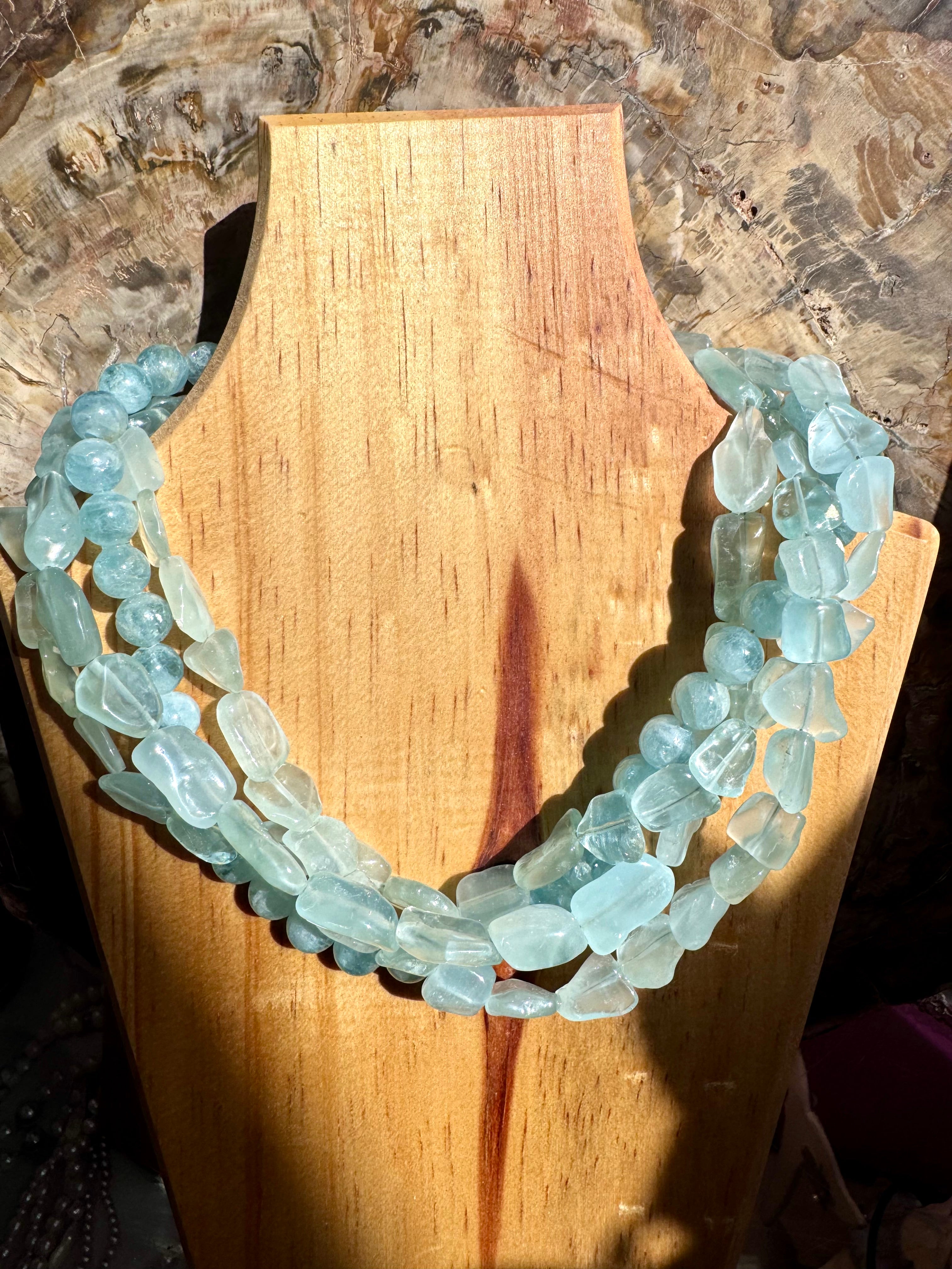 Aquamarine 4 Strand Necklace