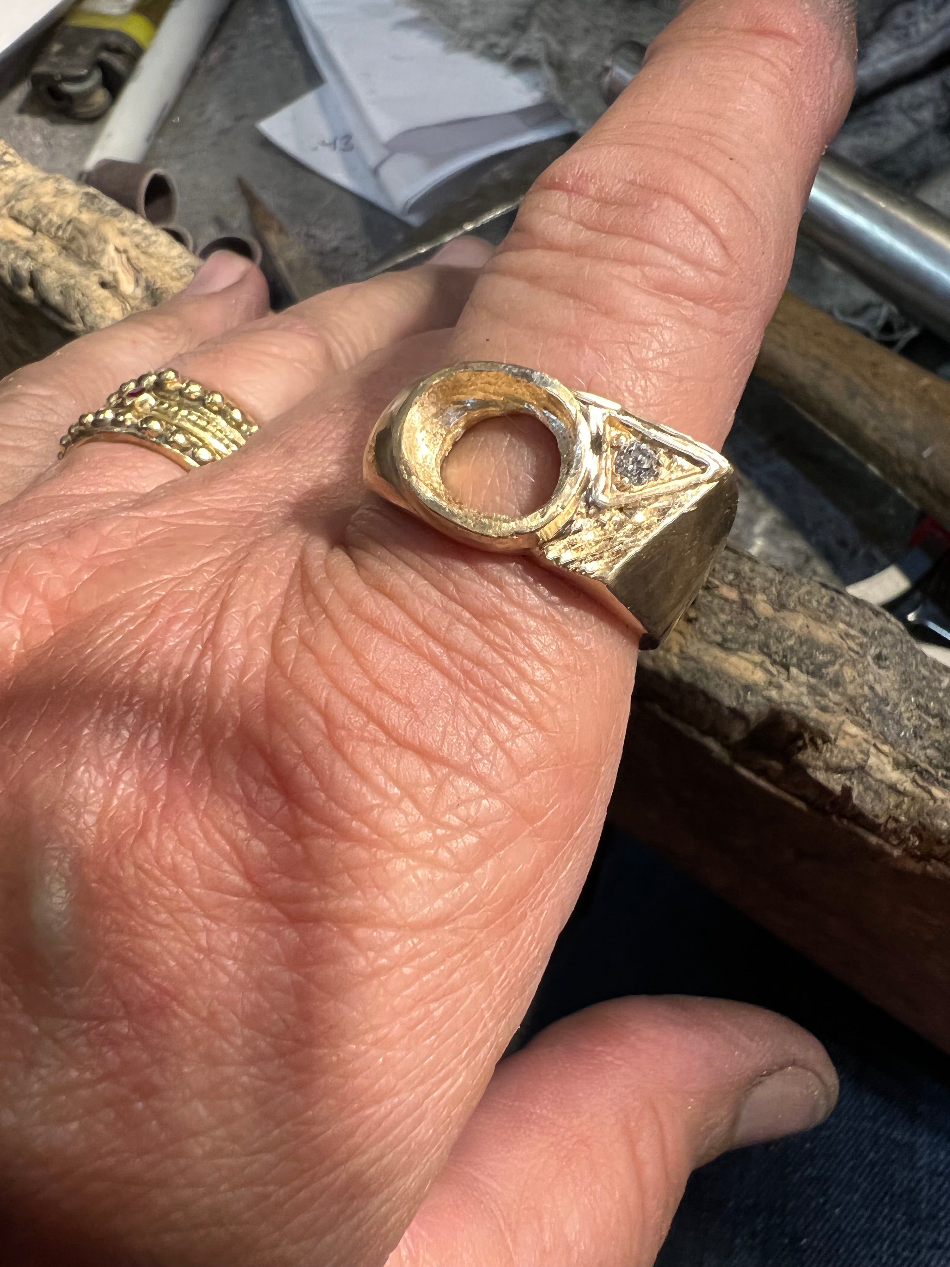 Star Sapphire Diamond Men’s 14k Ring