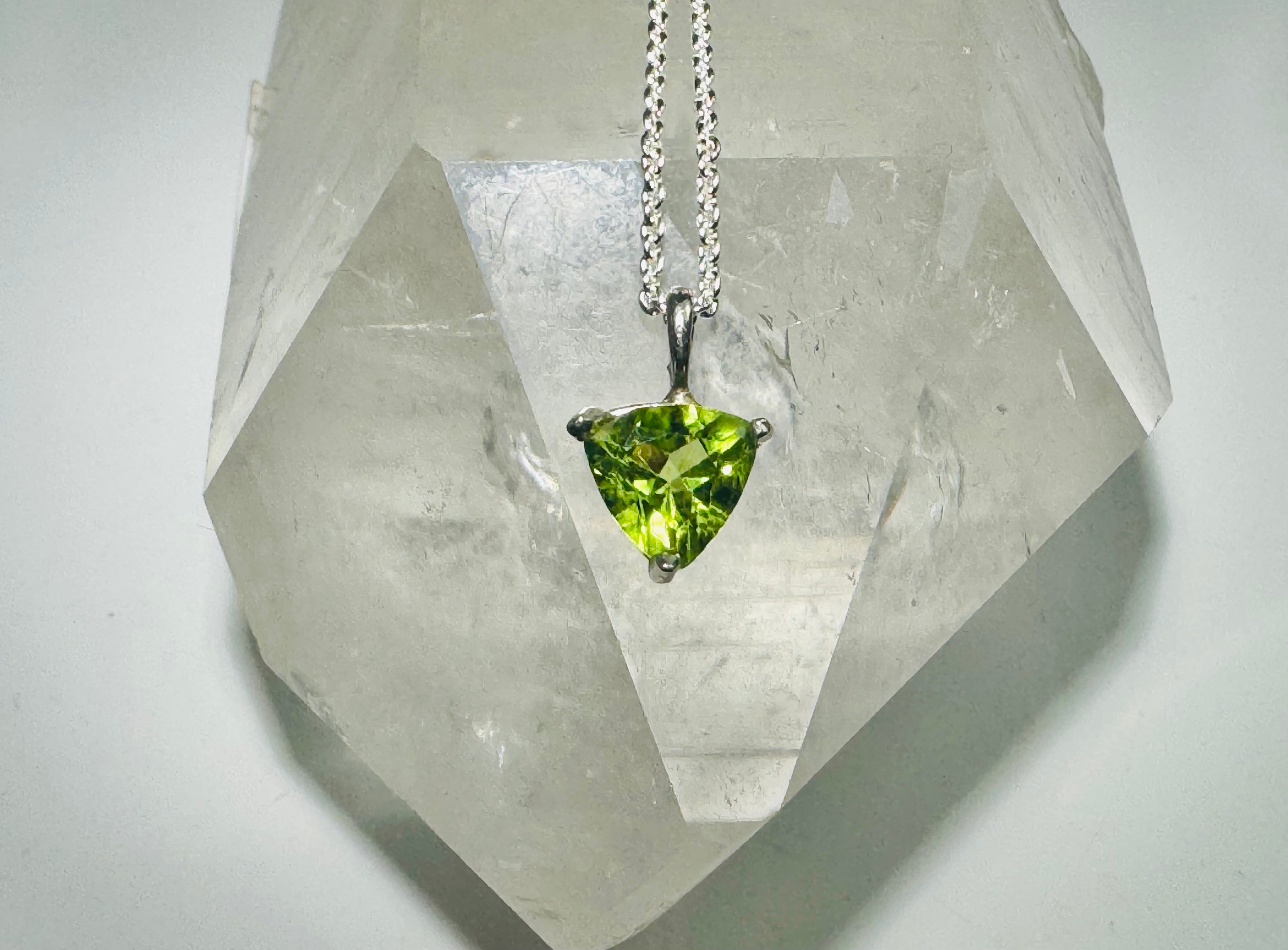 Peridot Trillion Sterling Pendant
