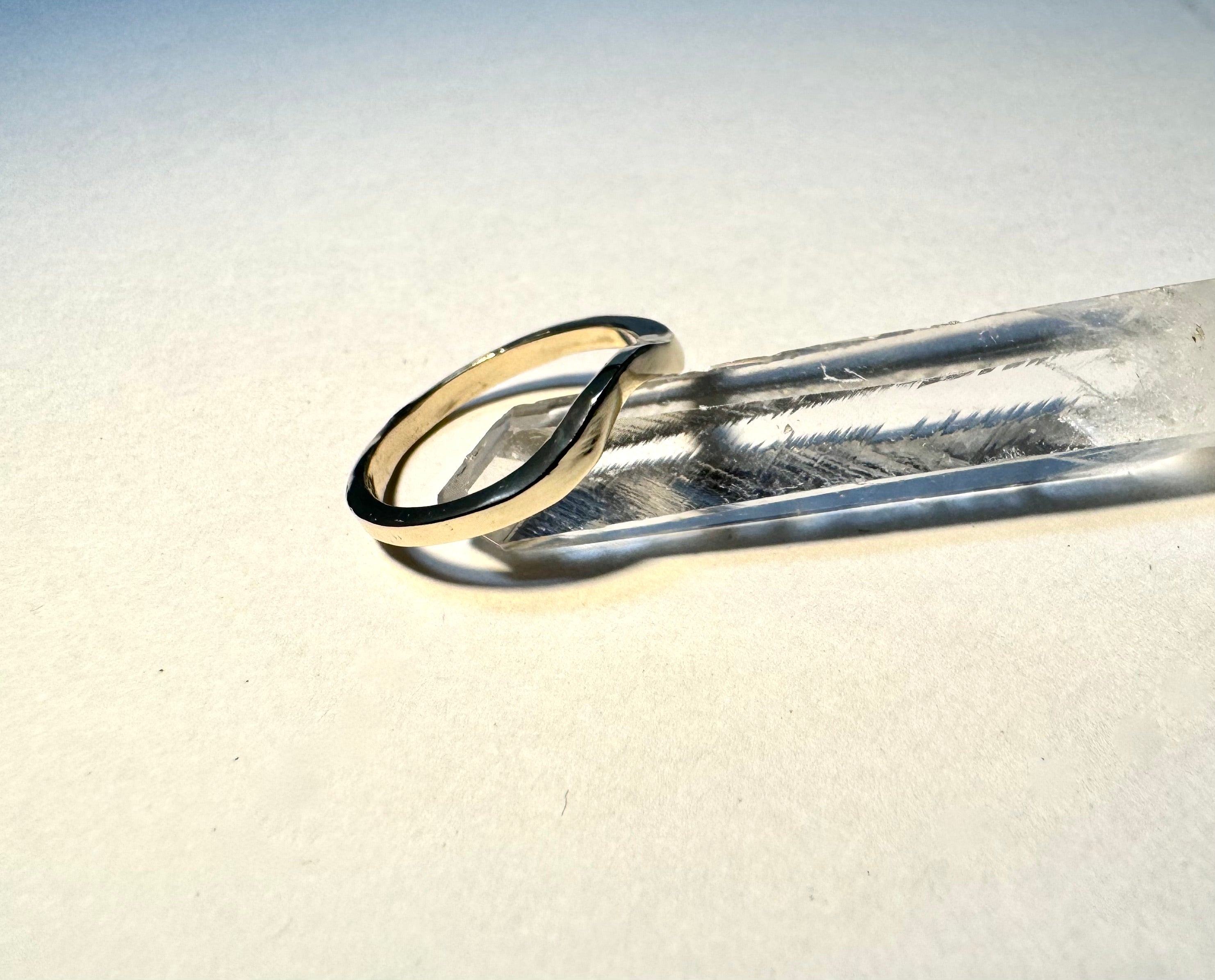 Curved Stack 14k Band