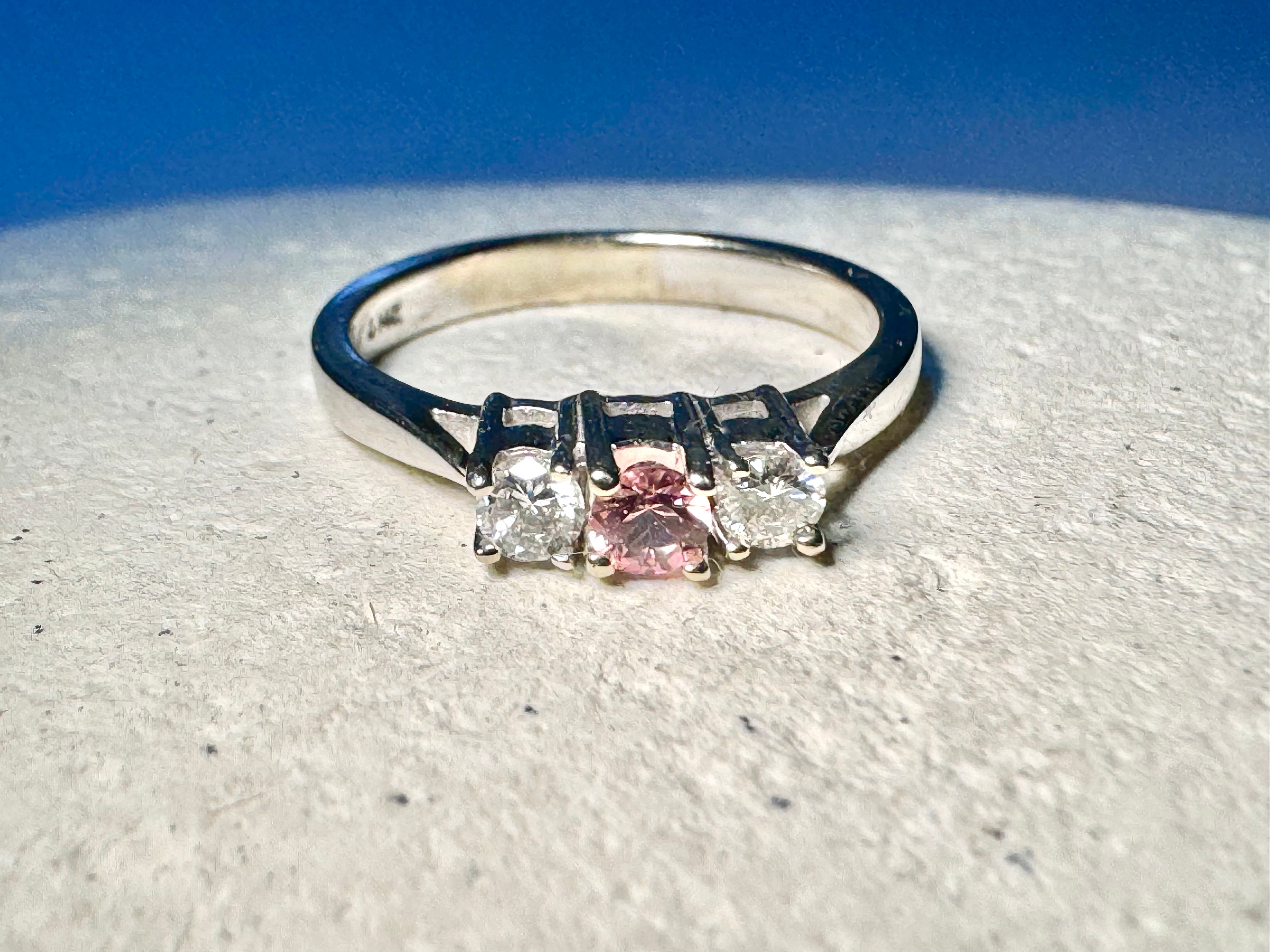 Pink Tourmaline Diamond Ring