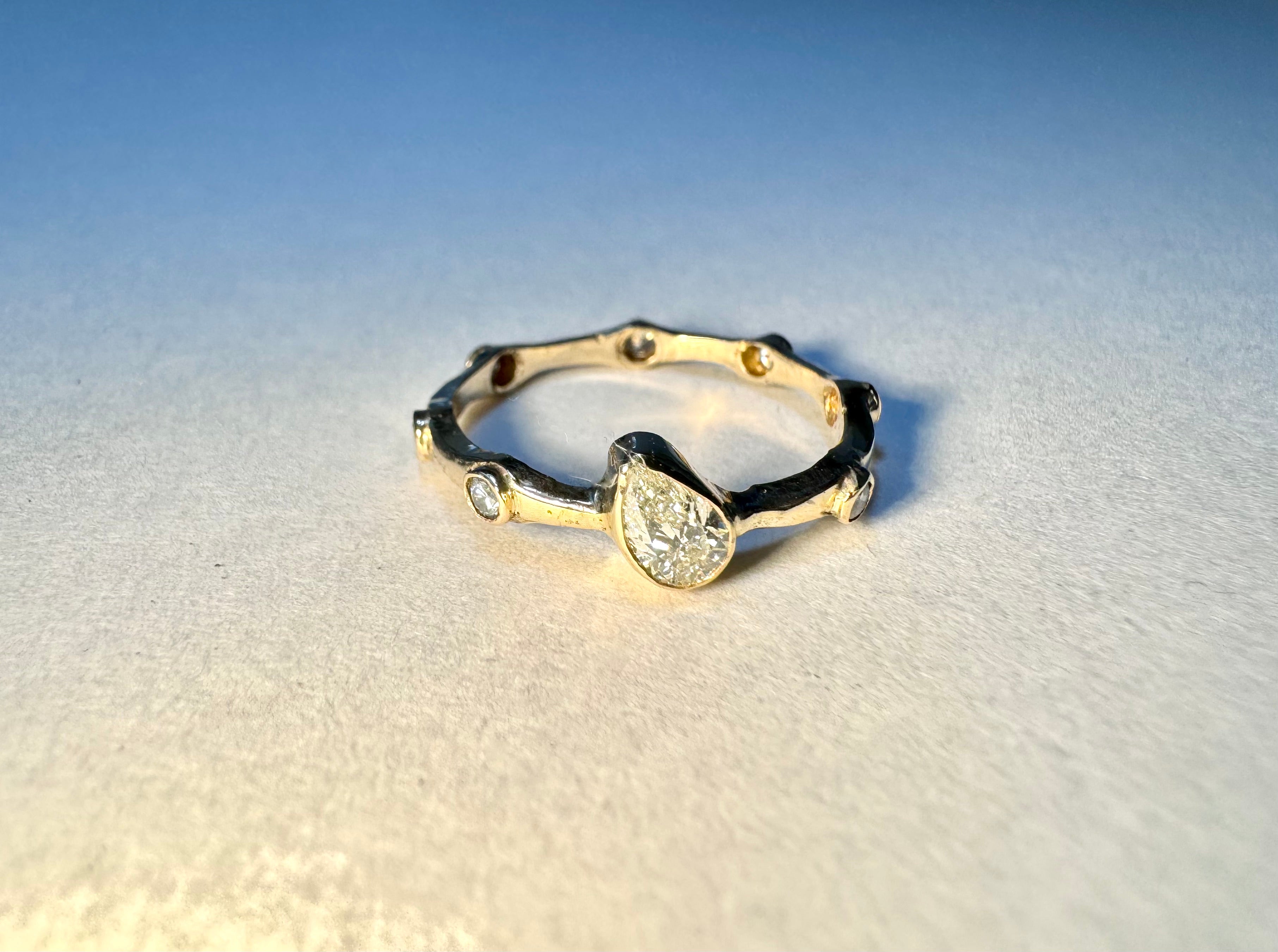 Diamond Pear Multi 14k Band