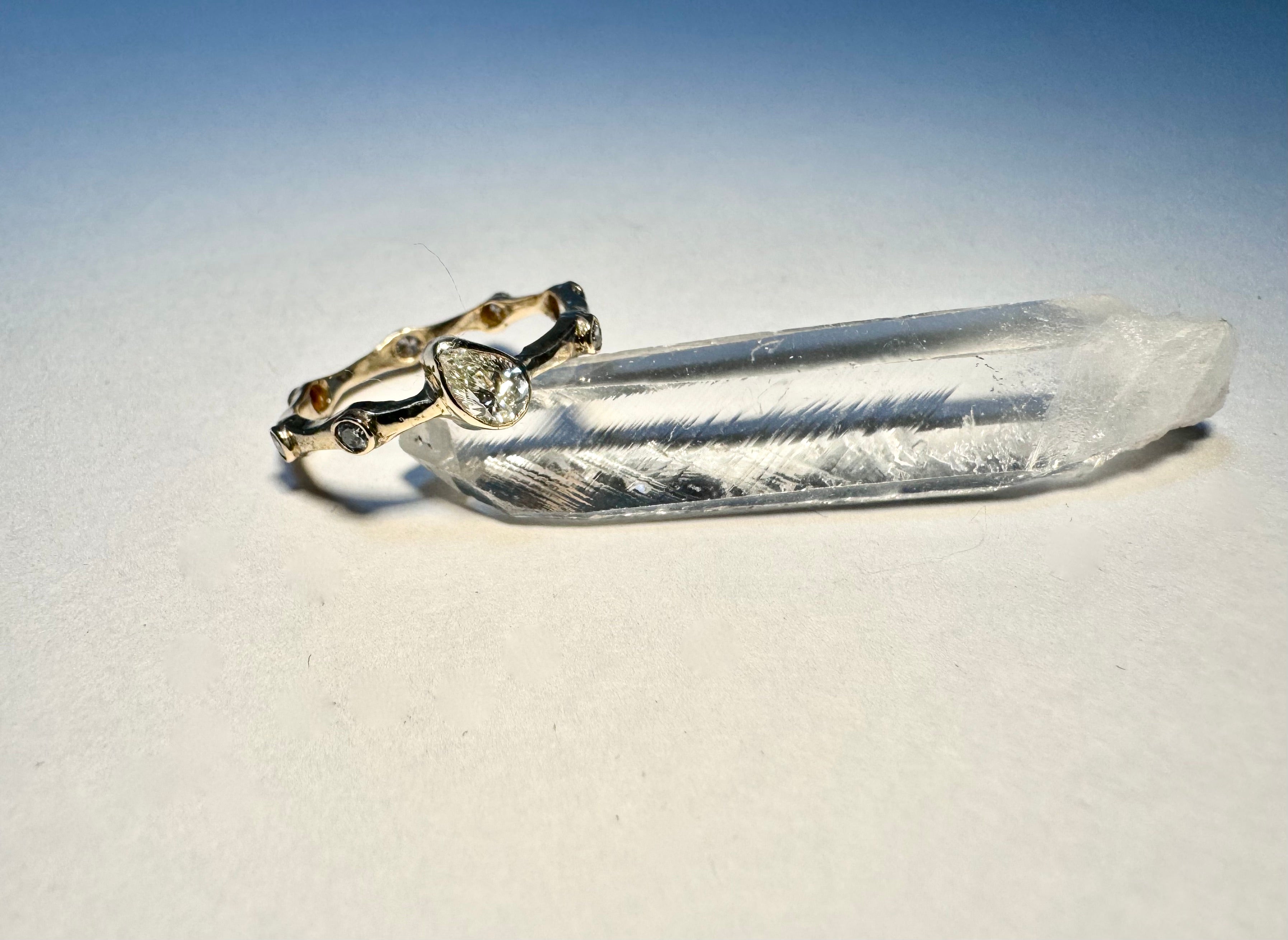 Diamond Pear Multi 14k Band