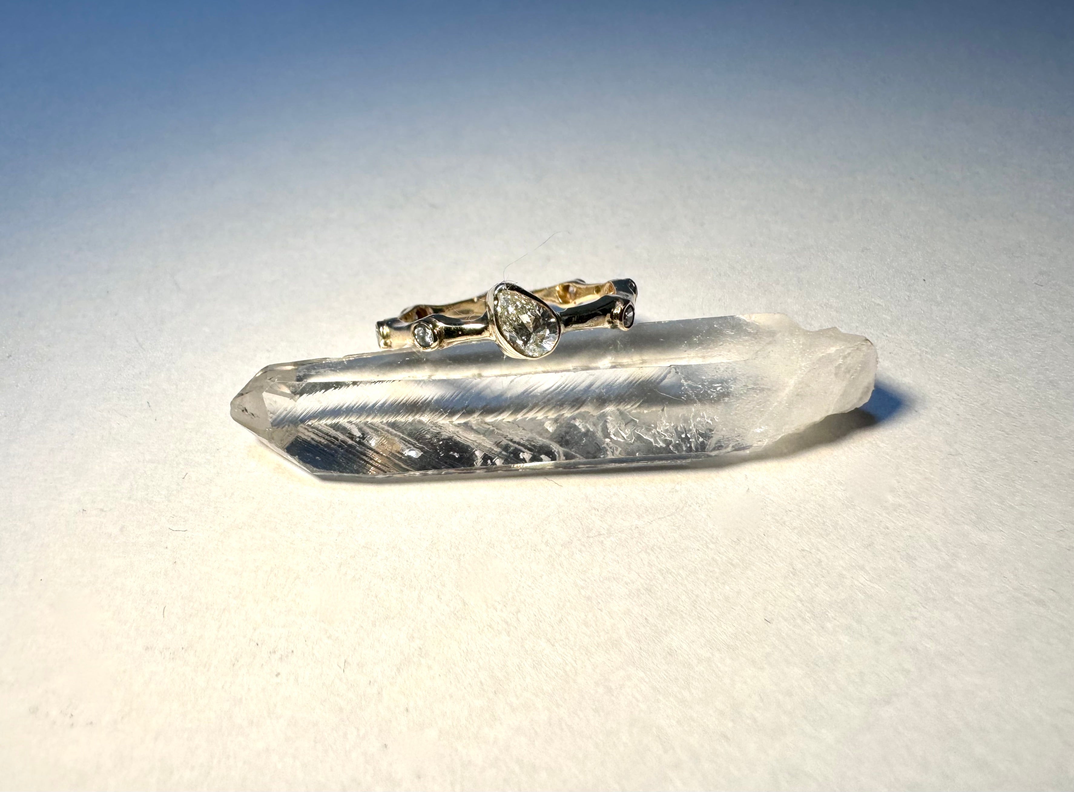 Diamond Pear Multi 14k Band