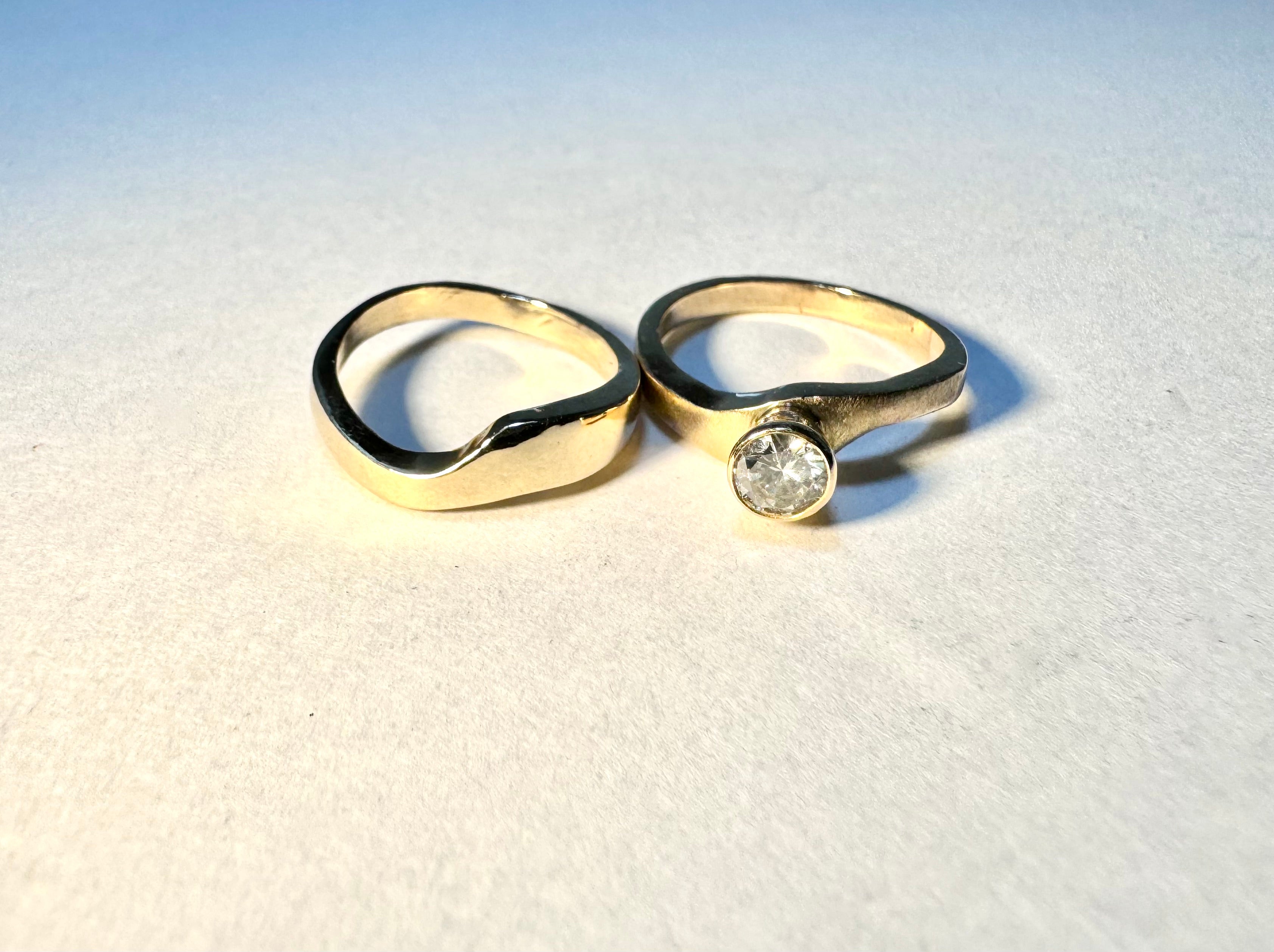 Curved Bridal Set Band 14k Band