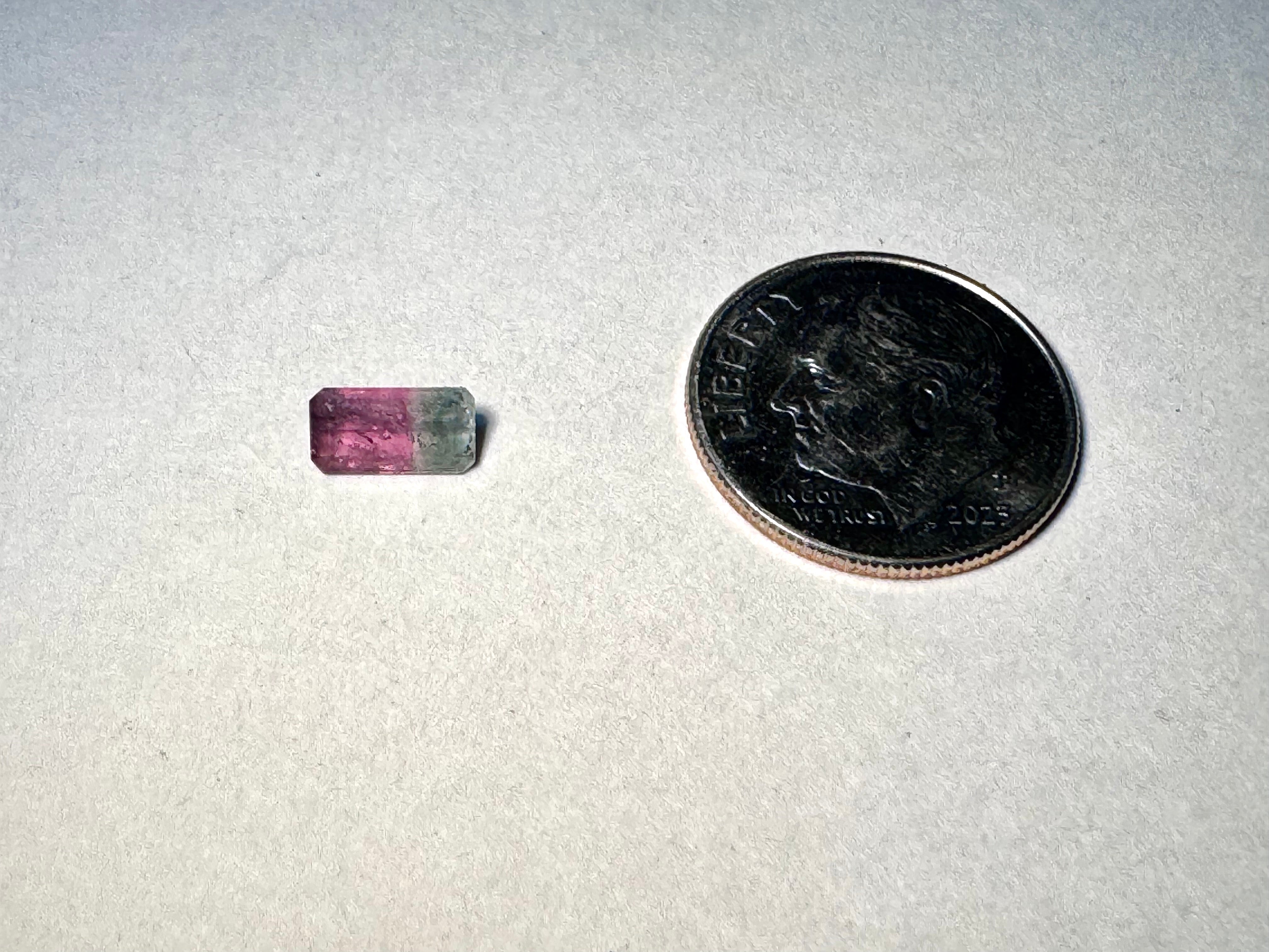 Maine Watermelon Tourmaline Loose Emerald Cut