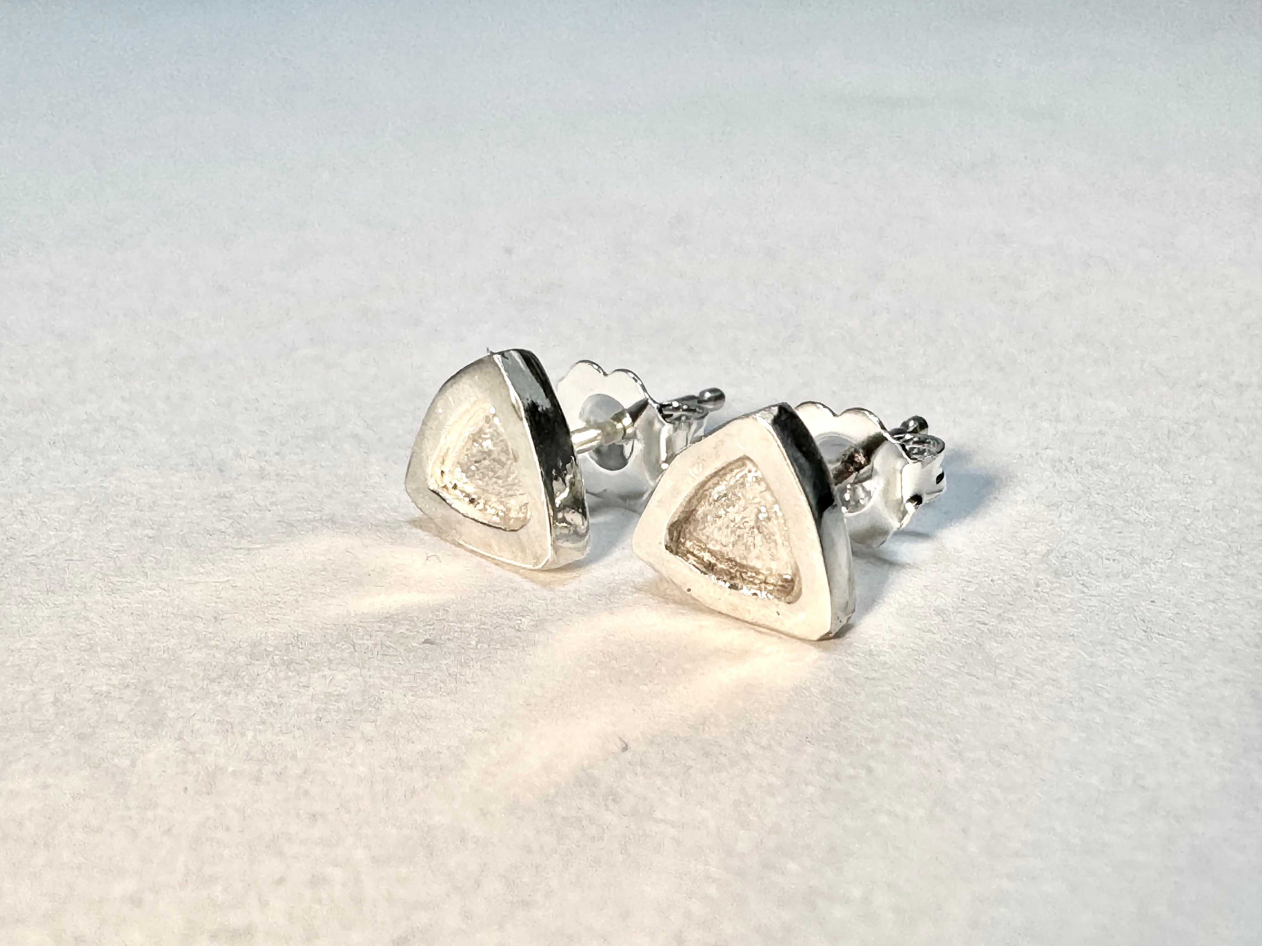 Triangle Raised Edge Sterling Studs