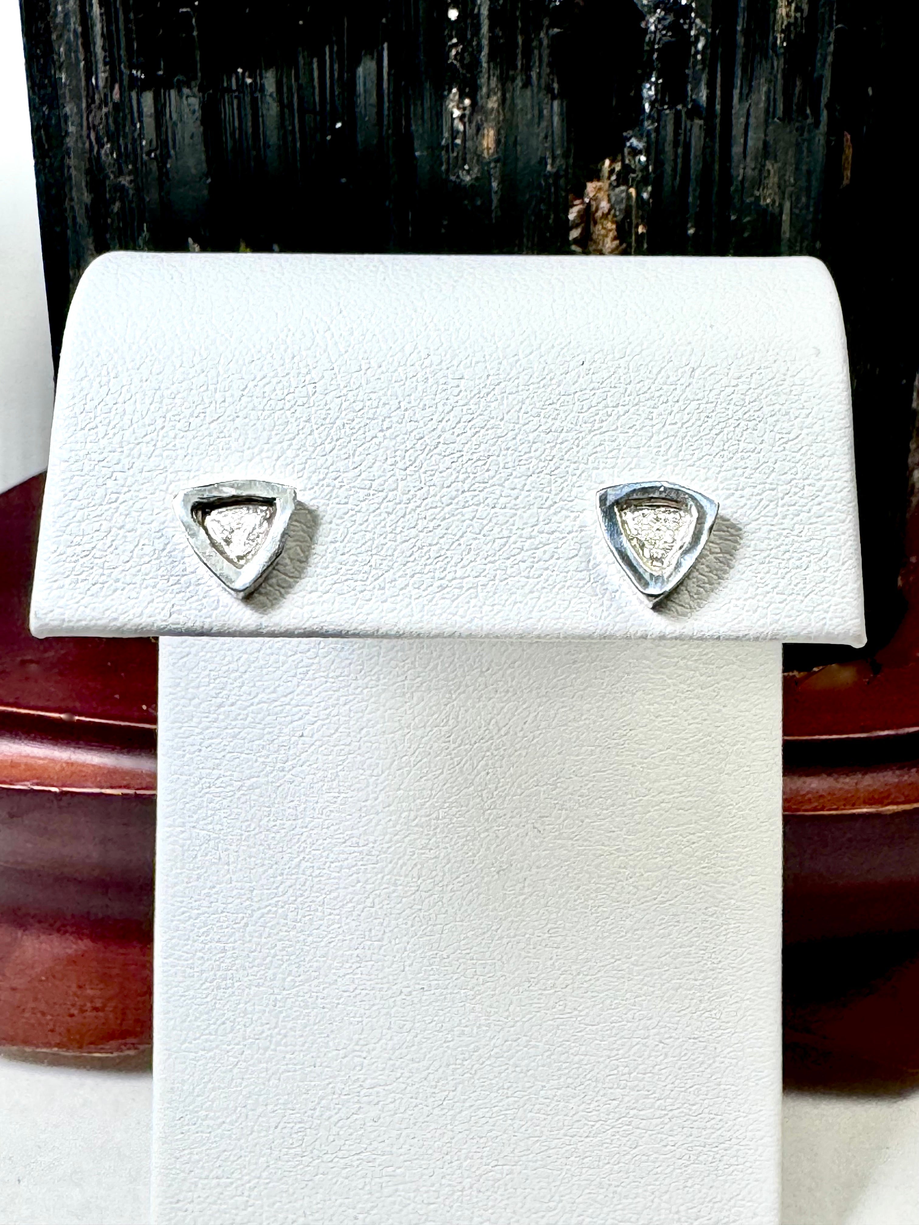 Triangle Raised Edge Sterling Studs