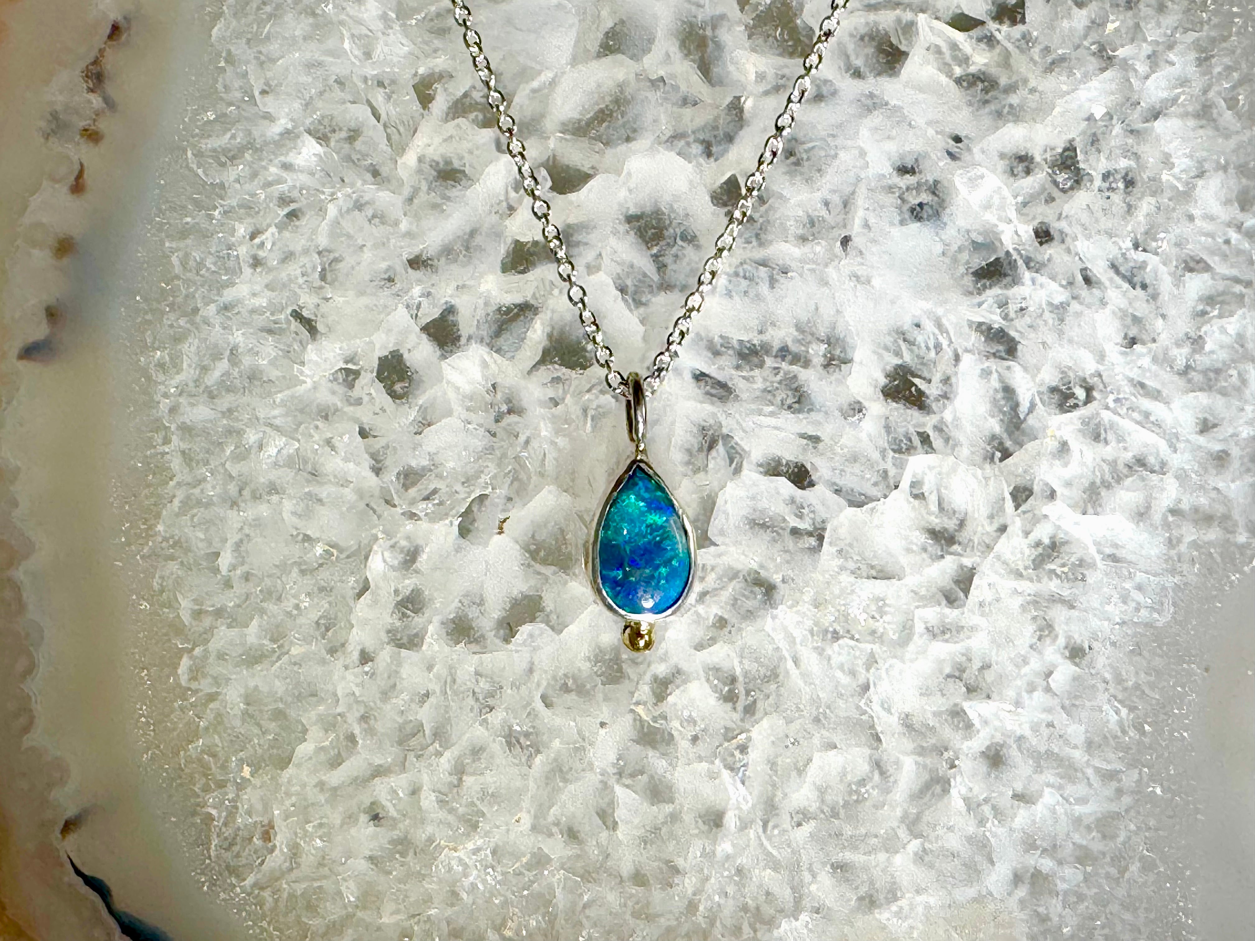 Black Opal Two Tone Pendant