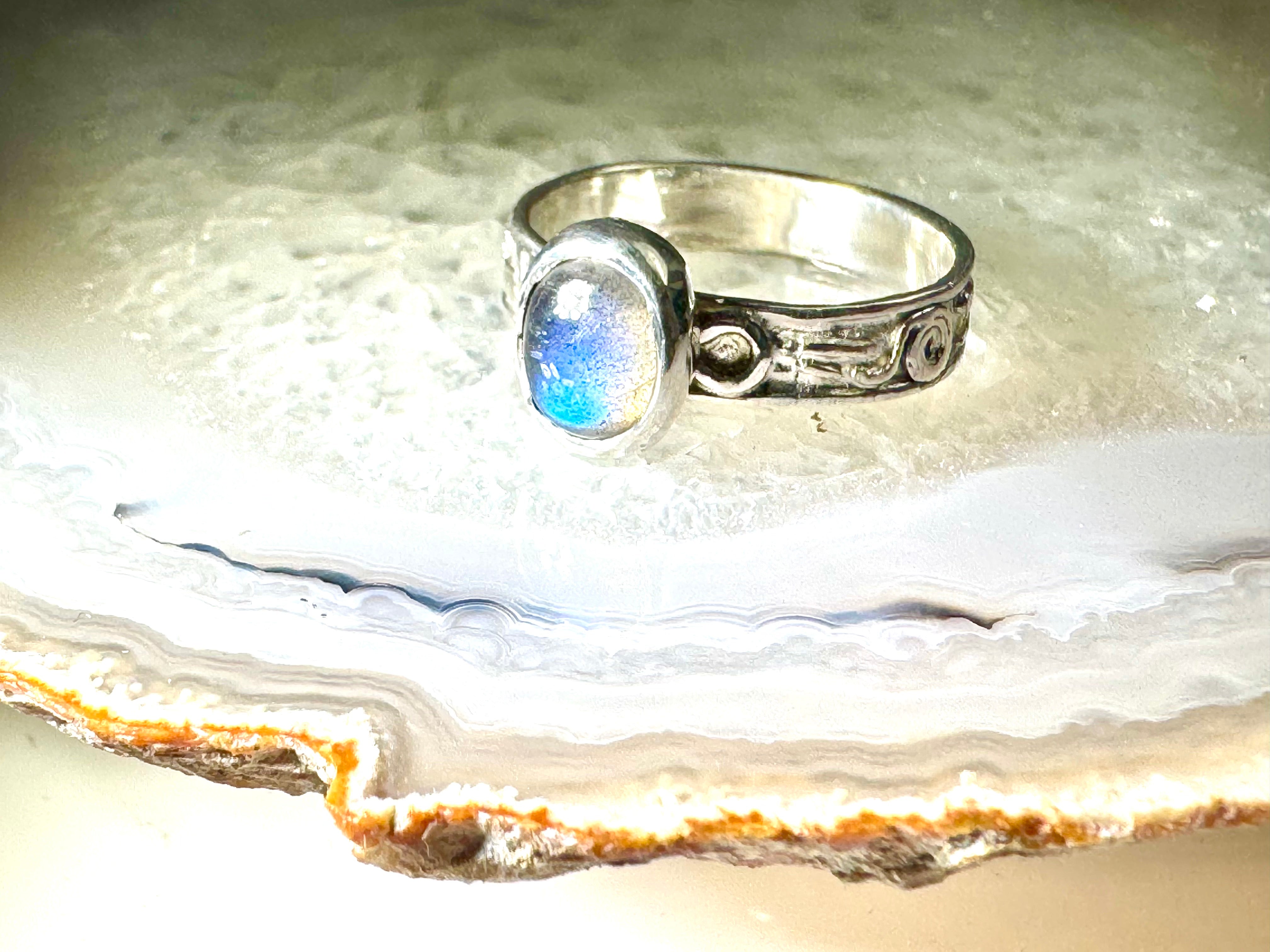 Labradorite Shapes Sterling Ring