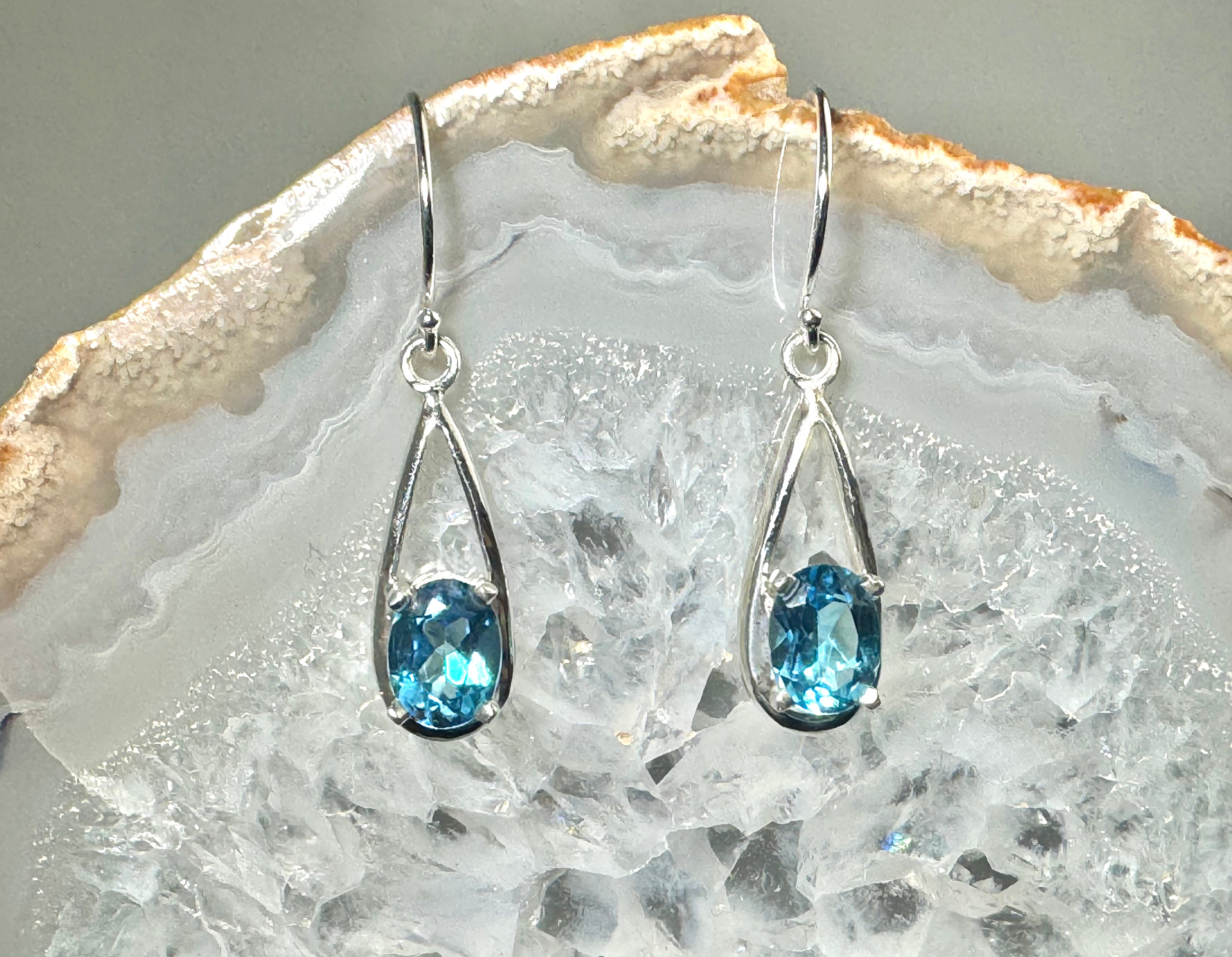 Blue Topaz Sterling Dangles