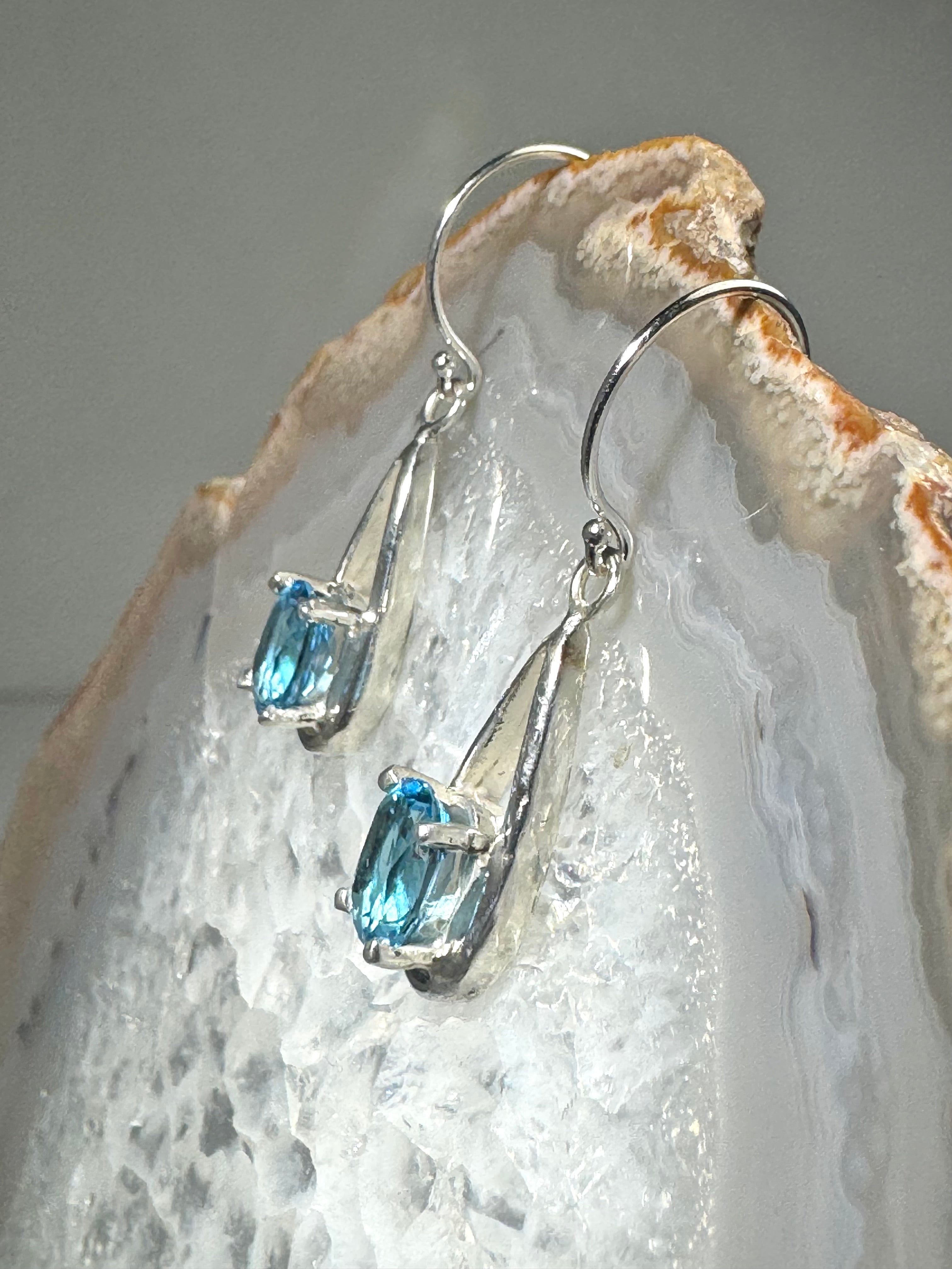 Blue Topaz Sterling Dangles