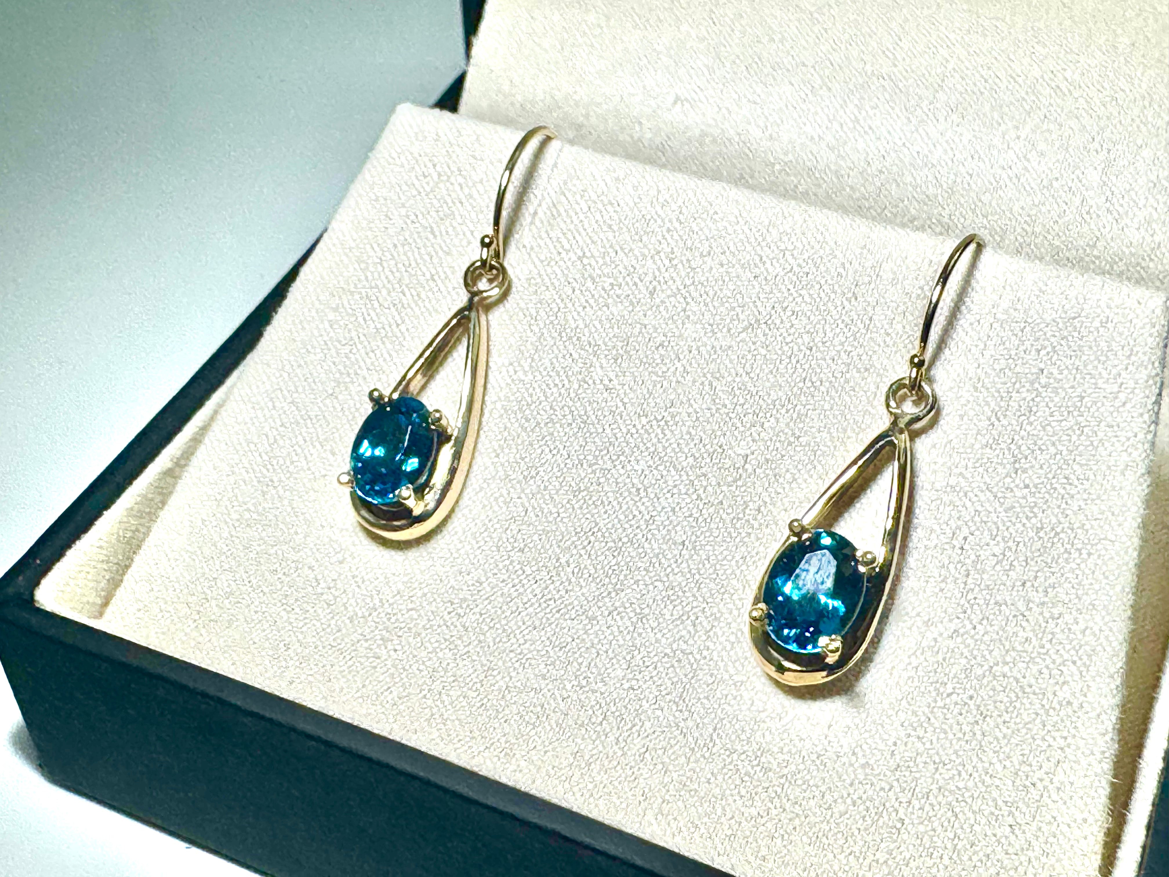 Indicolite Tourmaline (Newry Maine) 14k Dangles