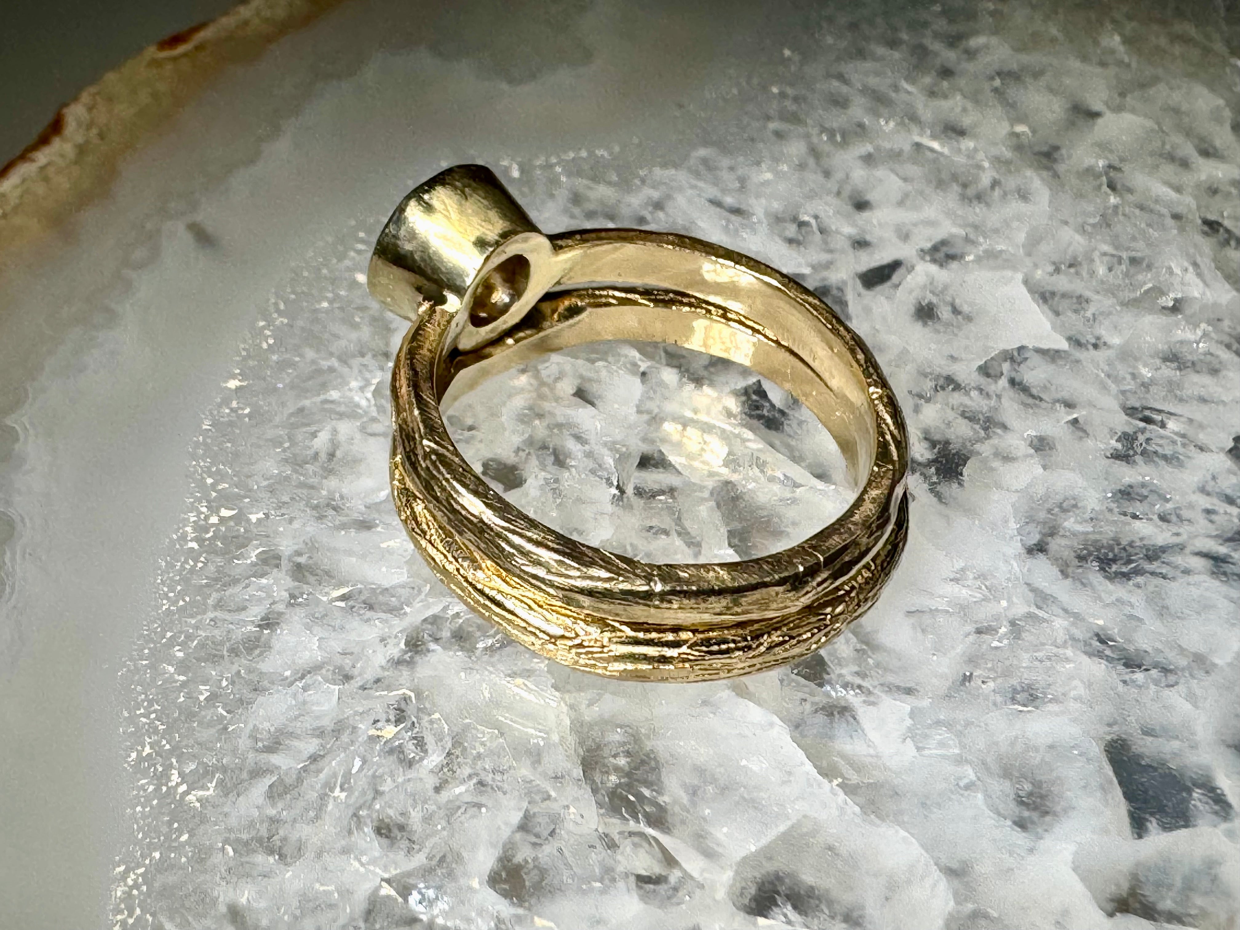 Diamond Bark 14k Bridal Set