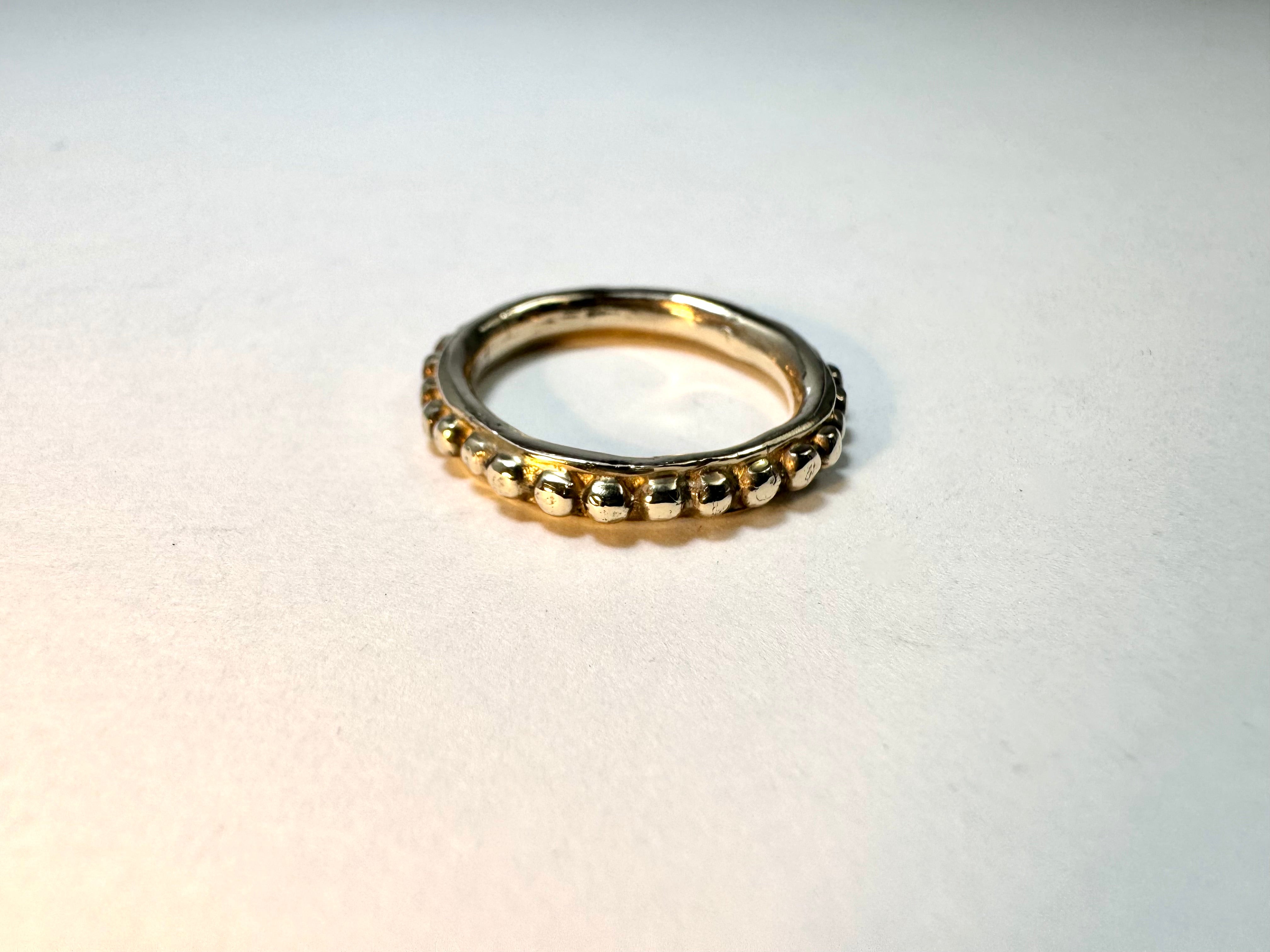 Large Beaded 14k Band