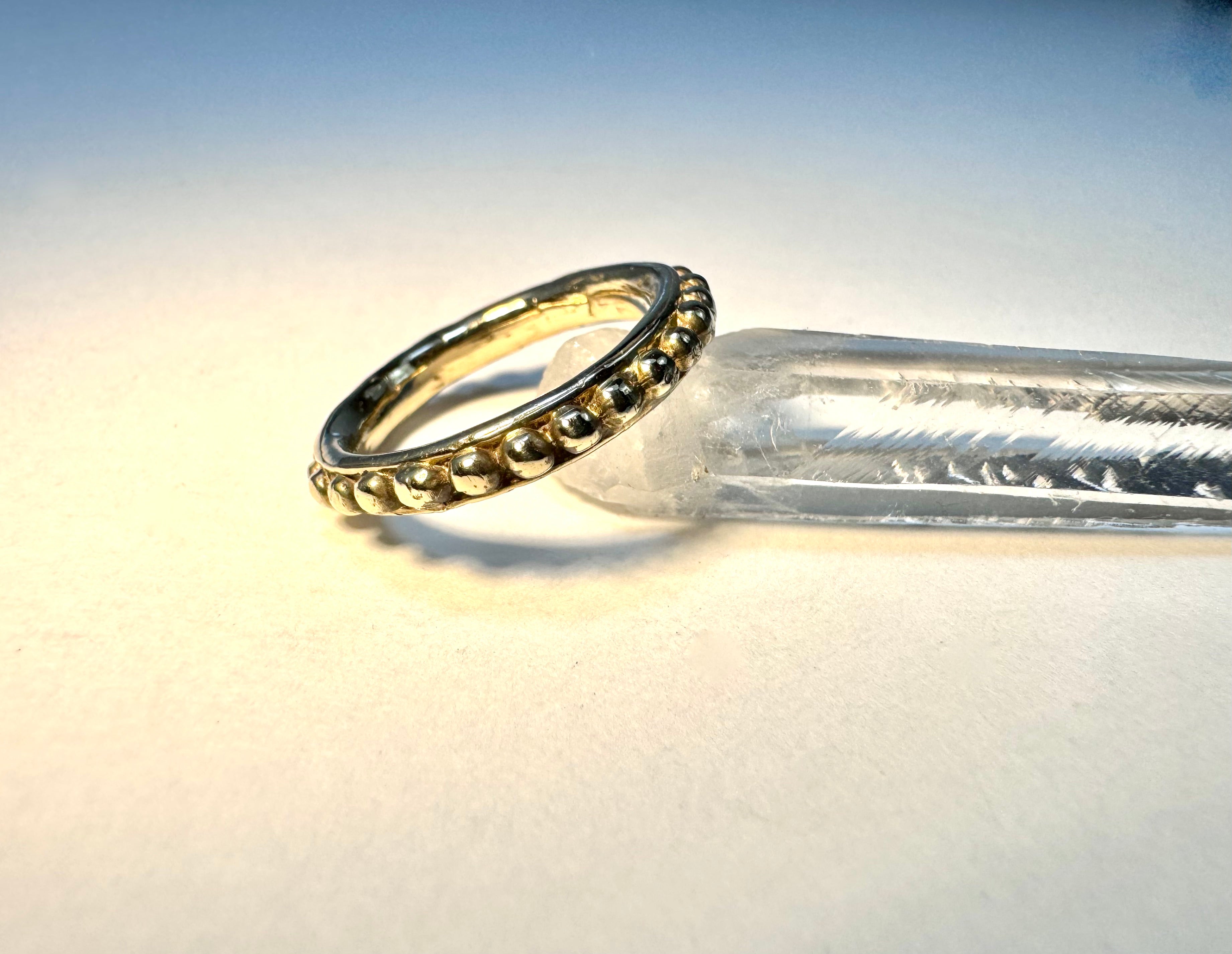 Large Beaded 14k Band