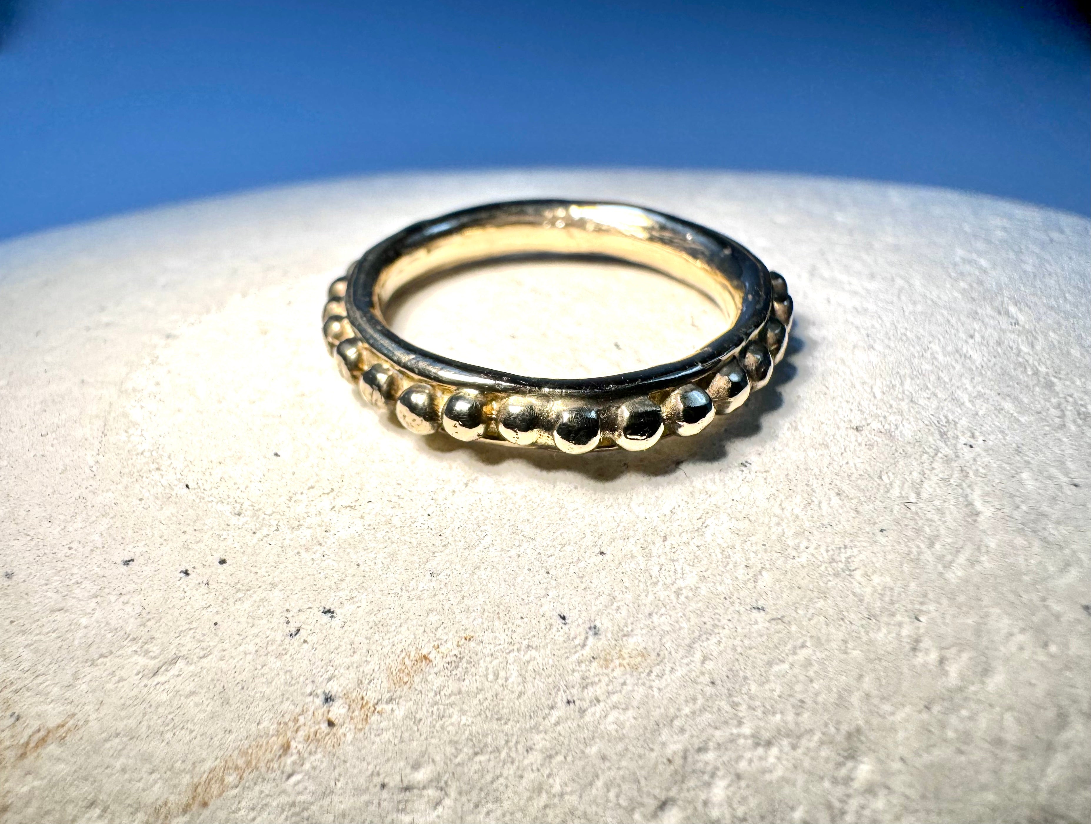 Large Beaded 14k Band