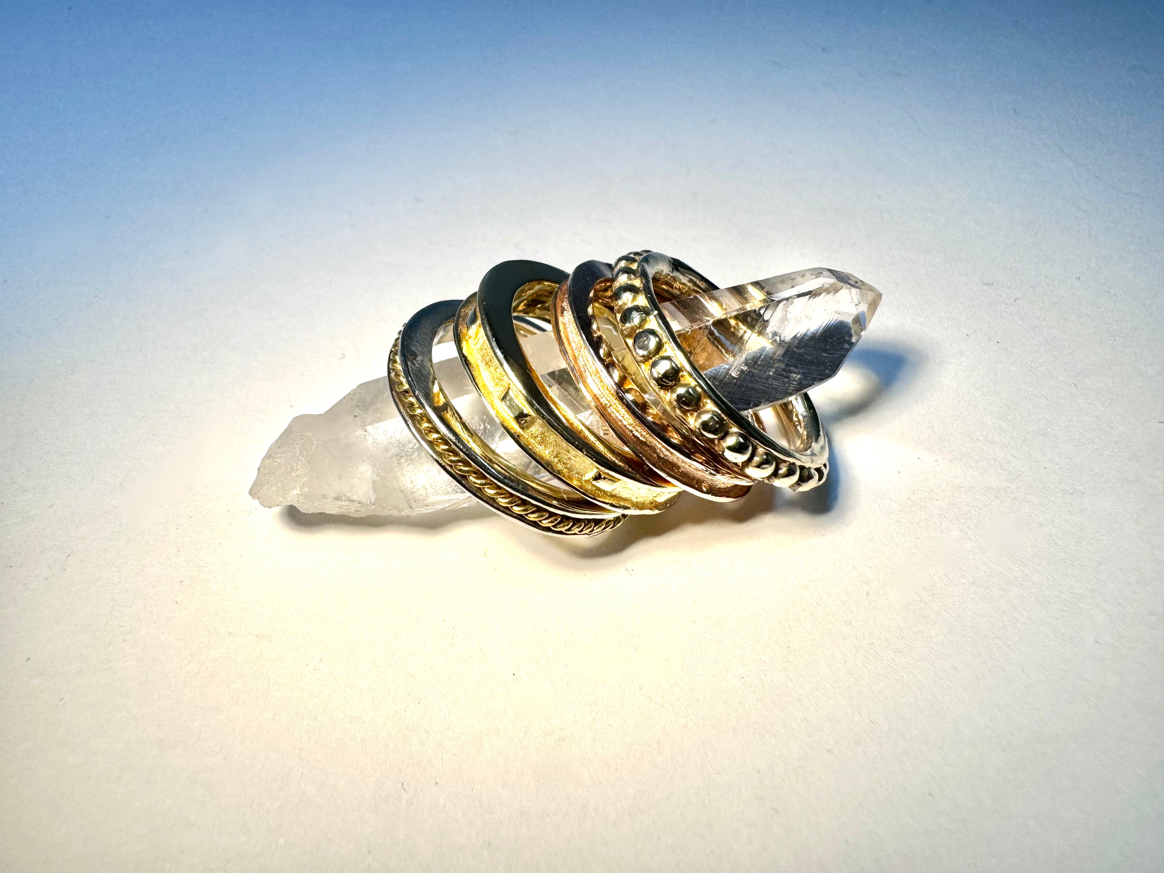 Large Beaded 14k Band