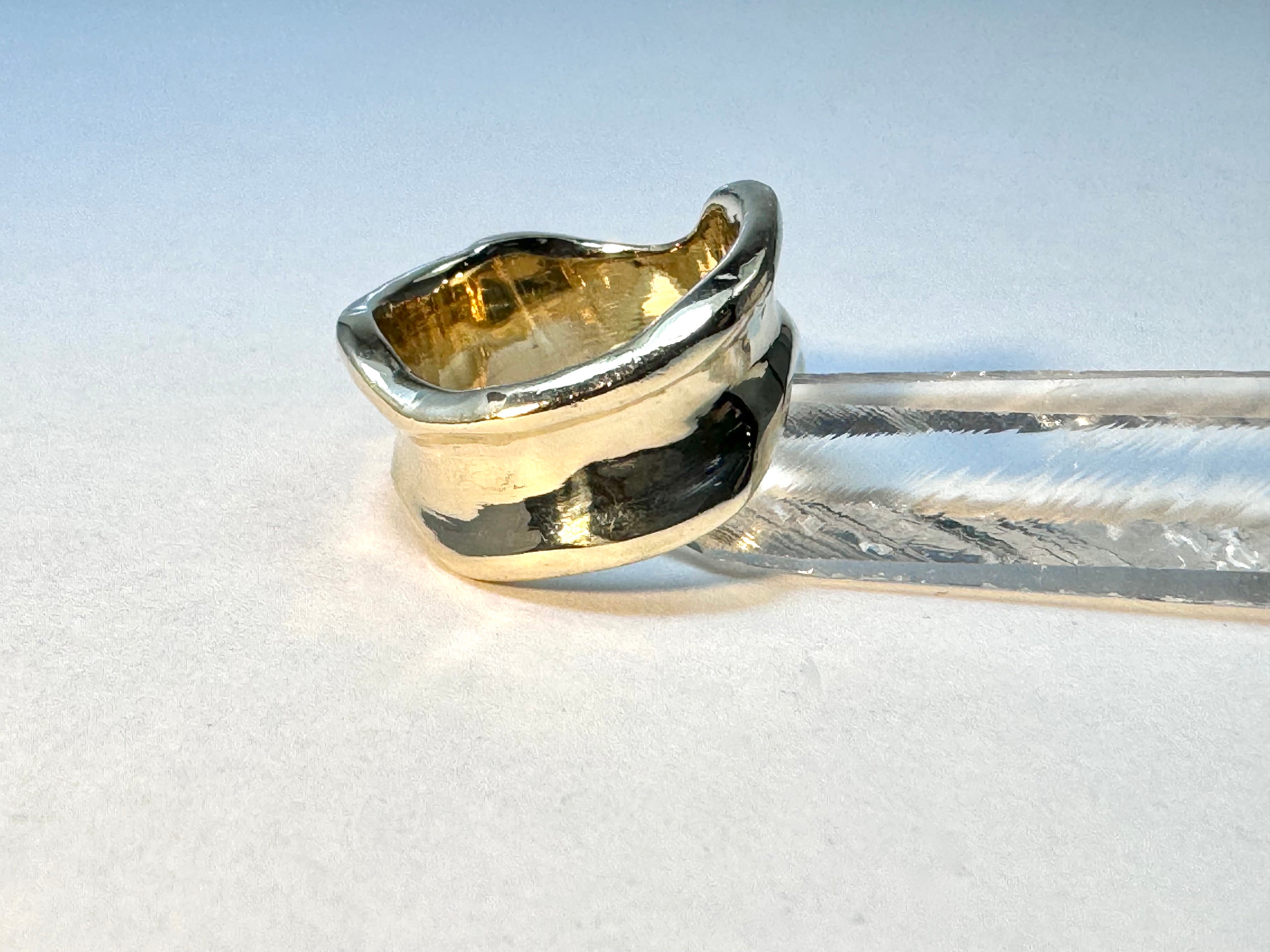 Wide Free Form 14k Yellow Gold Band