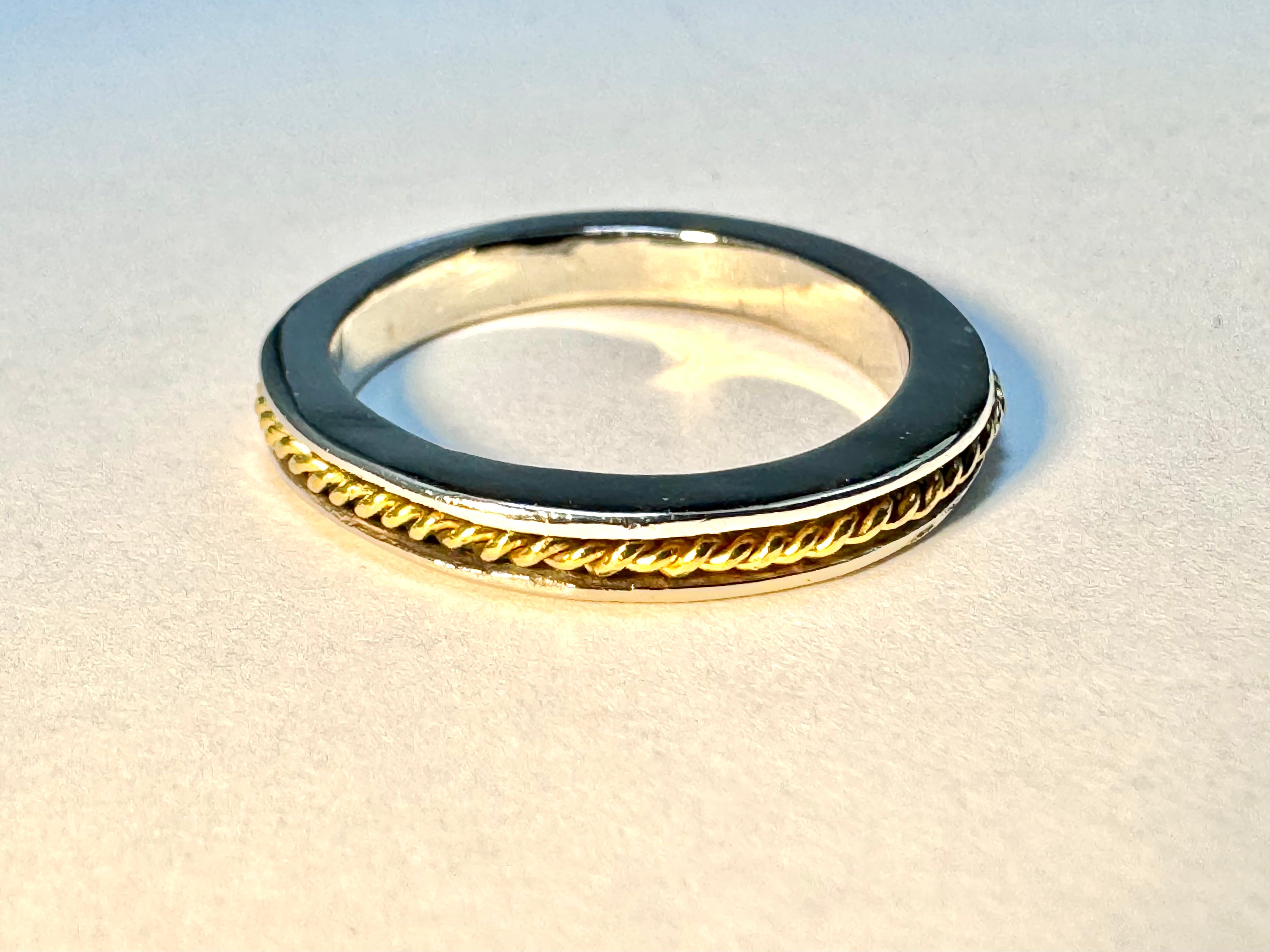 Raised Edge with Twisted 24k Band