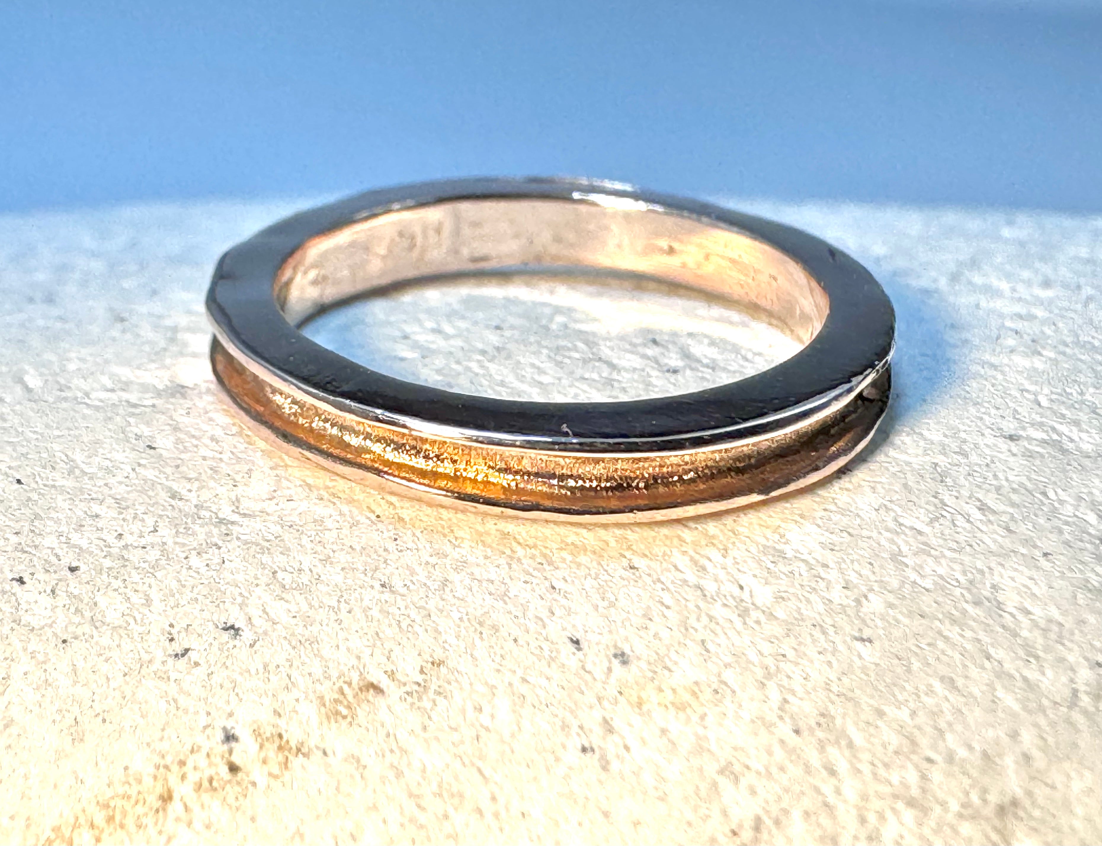 Raised Edge Rose Gold Band