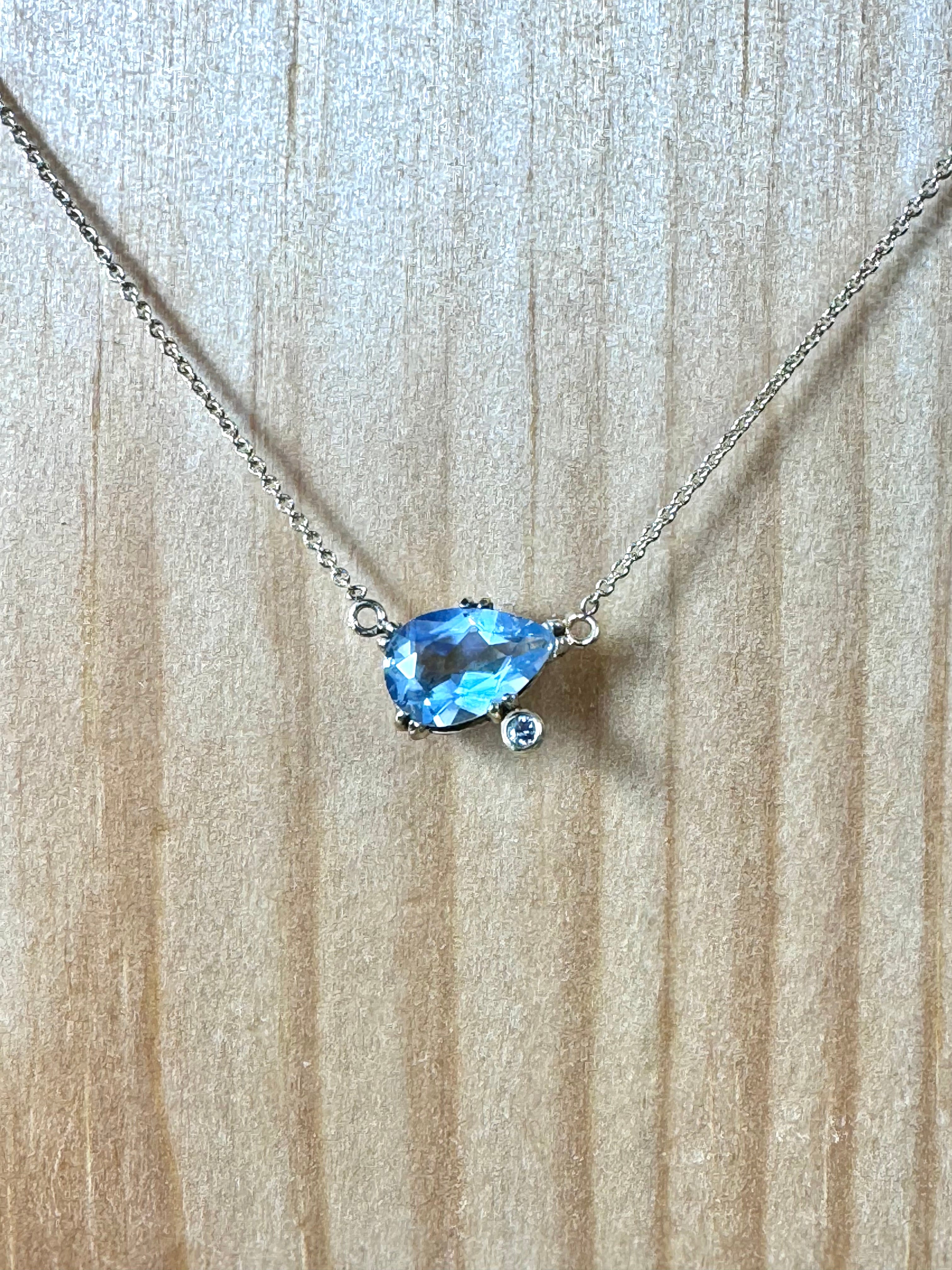 Aquamarine & Diamond 18k Necklace
