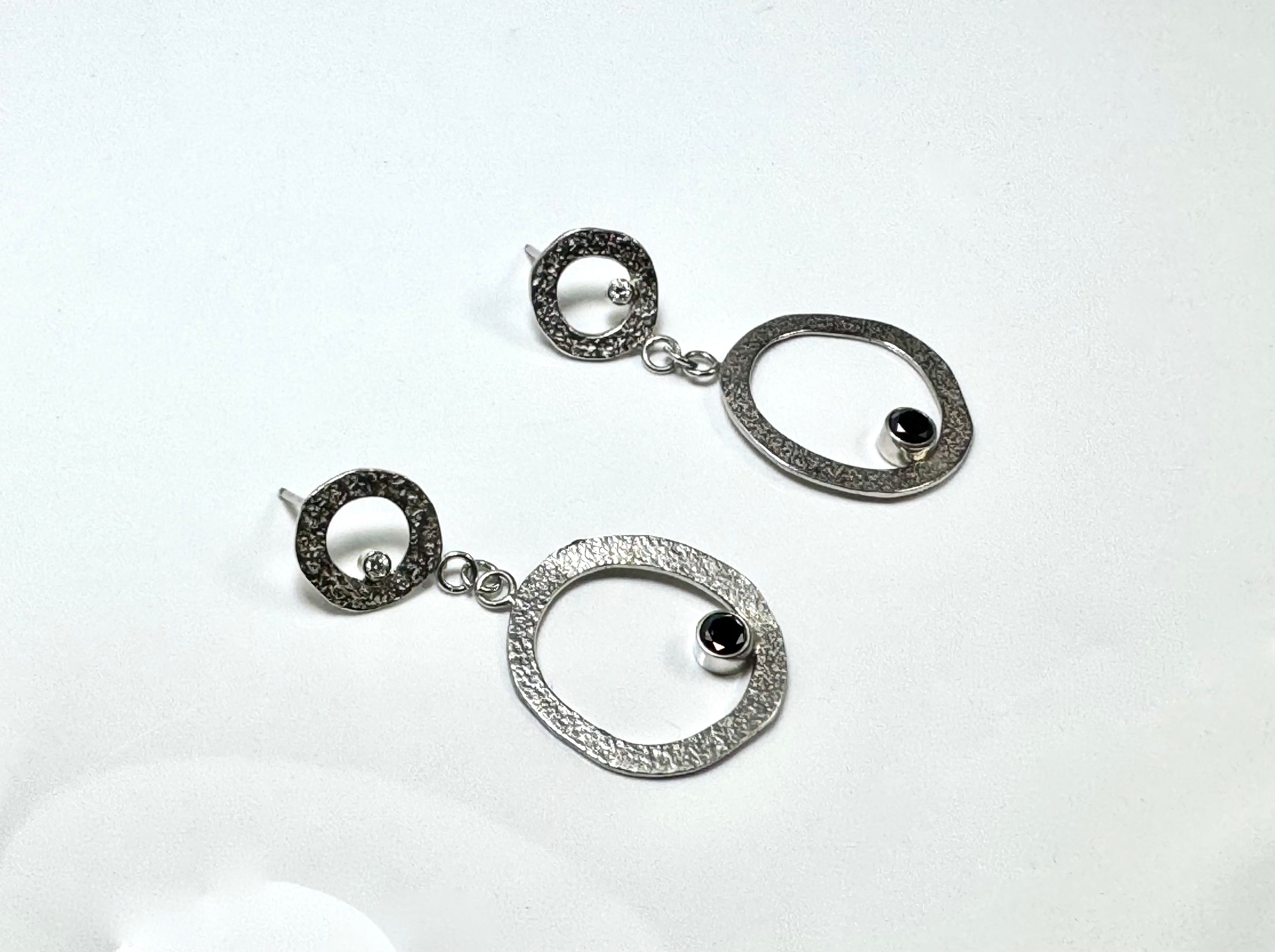 Black & White Diamond Texture Dangles